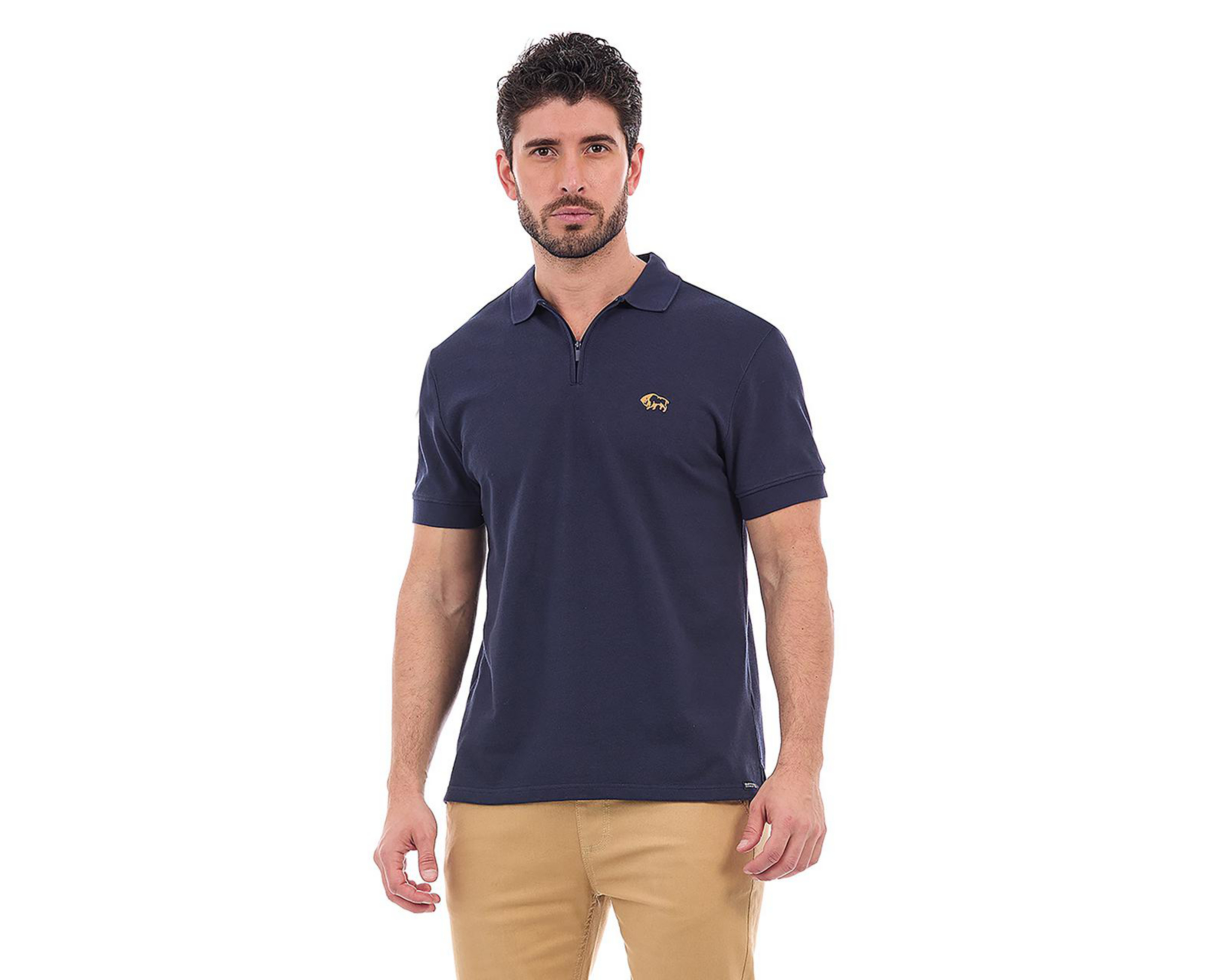 Foto 2 pulgar | Playera Polo Buffalo David Bitton Manga Corta Azul Marino para Hombre