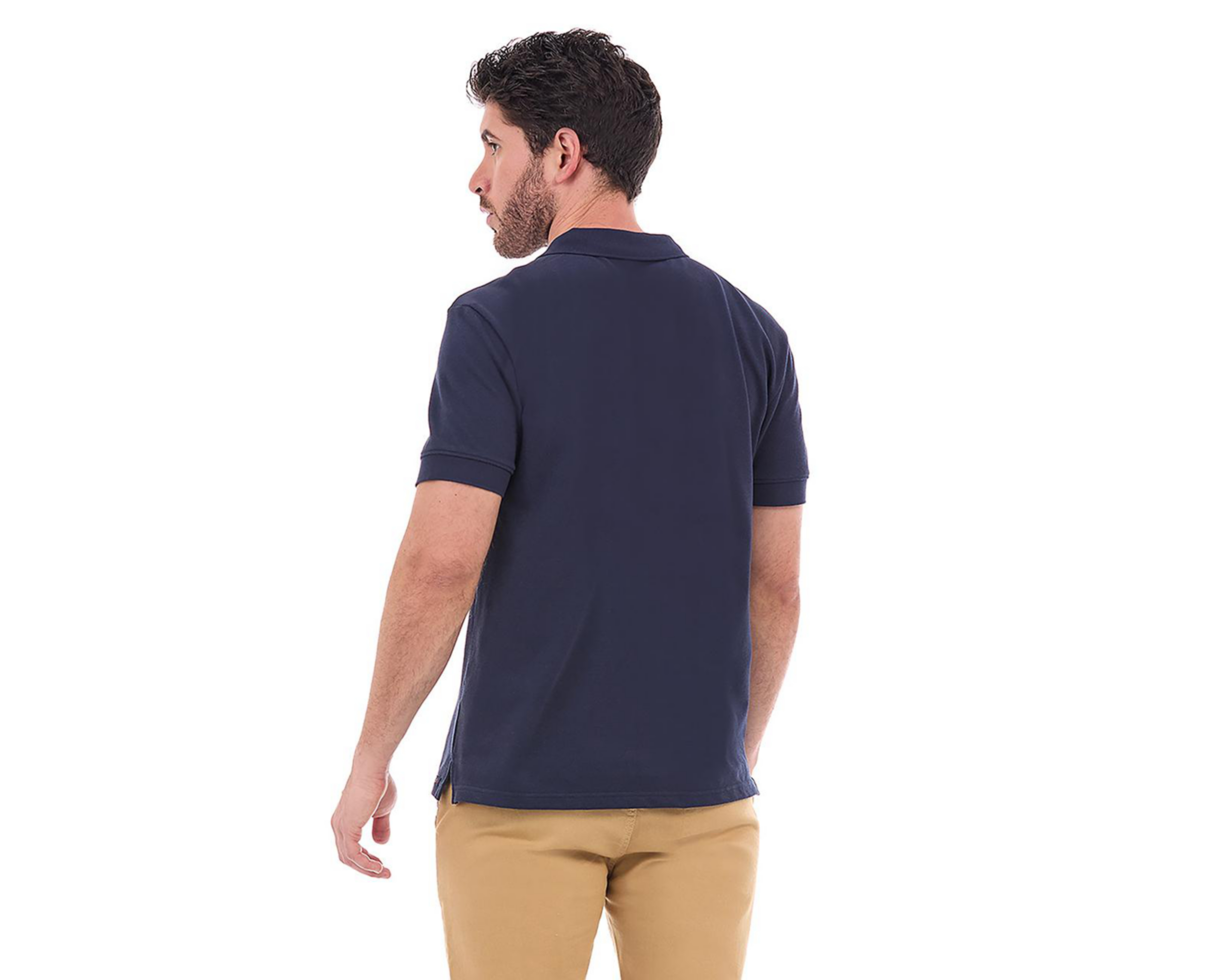 Foto 3 pulgar | Playera Polo Buffalo David Bitton Manga Corta Azul Marino para Hombre