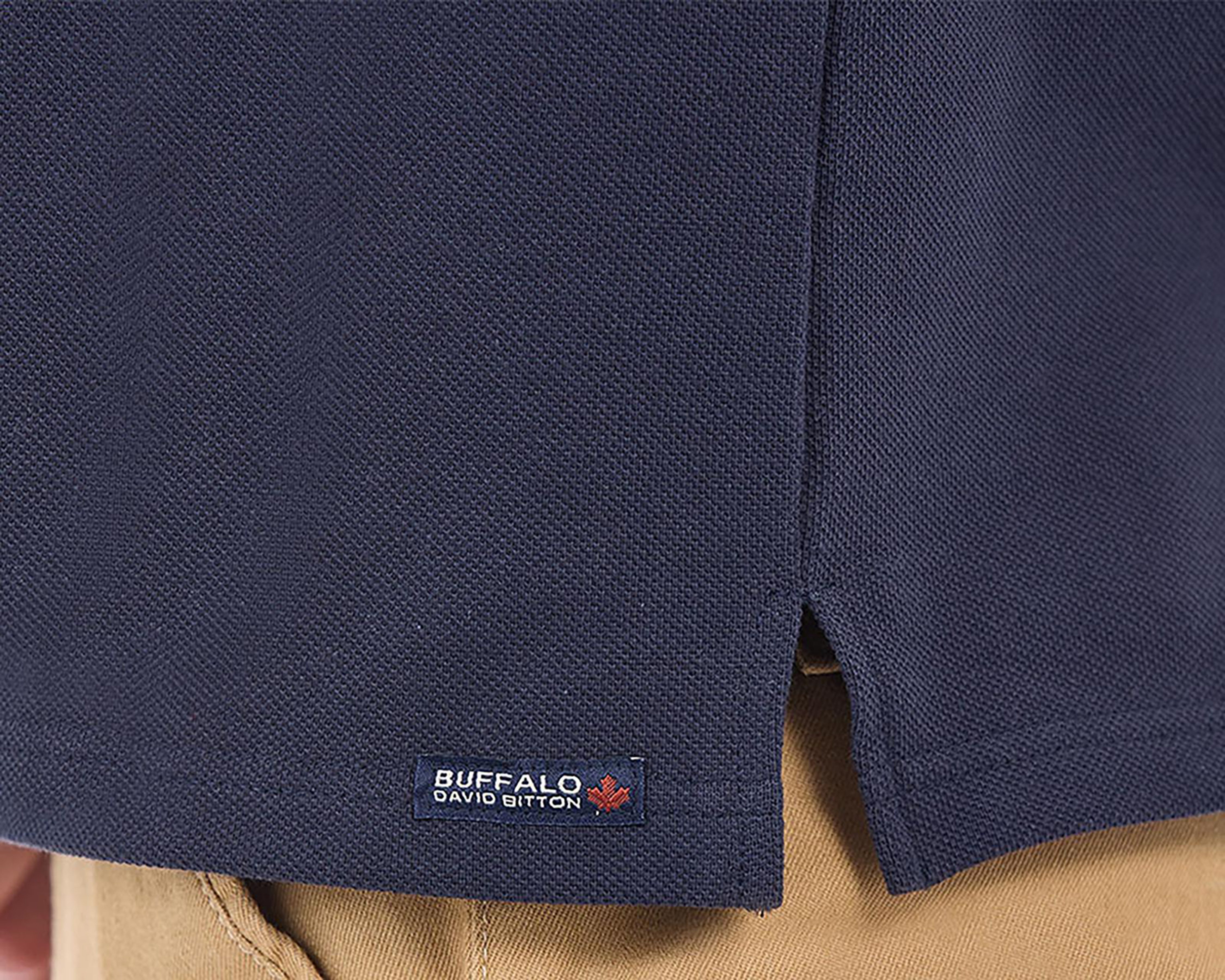 Foto 7 pulgar | Playera Polo Buffalo David Bitton Manga Corta Azul Marino para Hombre