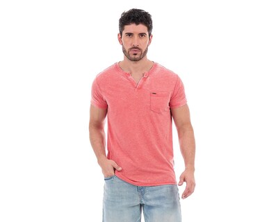 Foto 1 | Playera Cuello V Buffalo David Bitton Blanco para Hombre