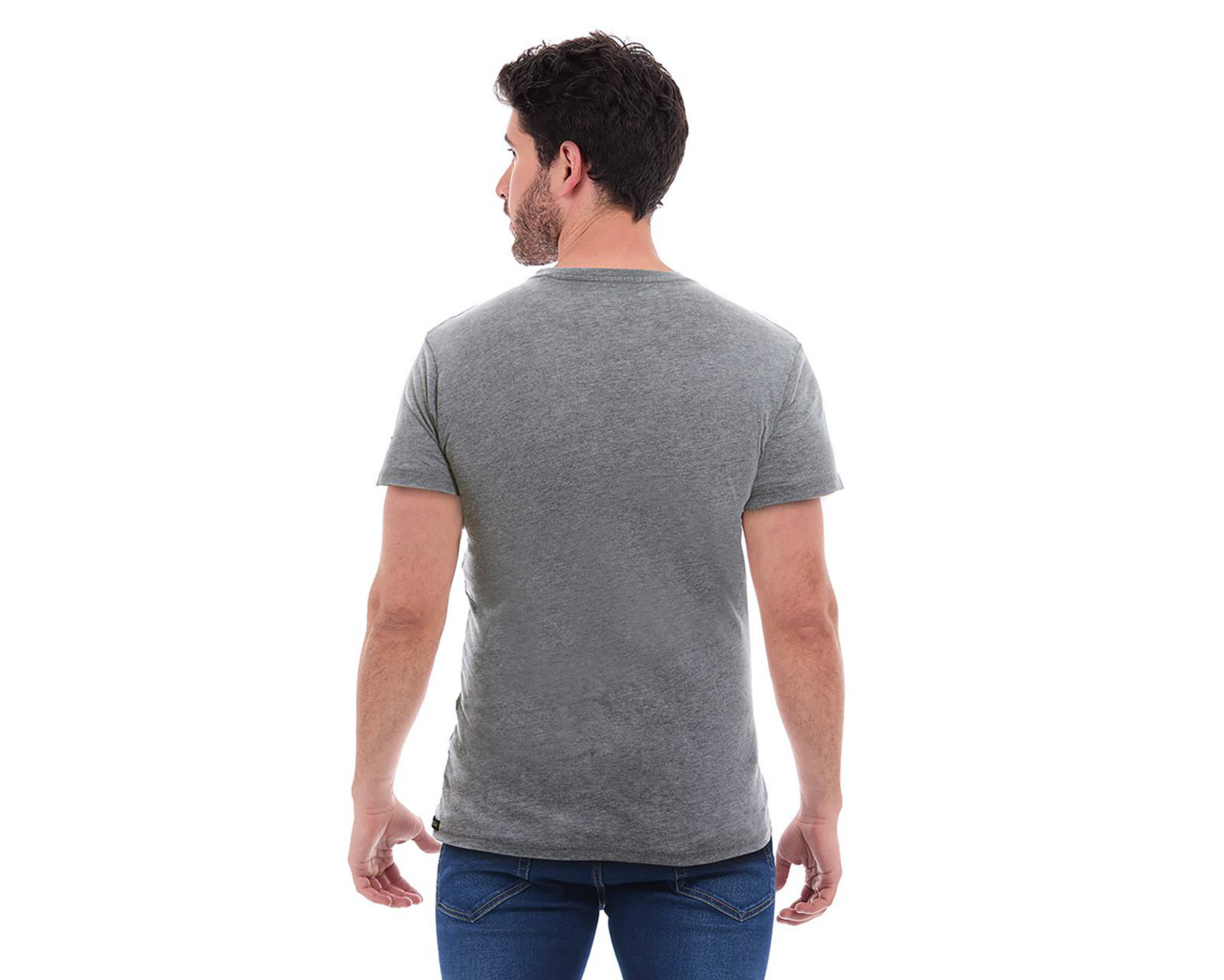 Foto 3 pulgar | Playera Cuello Redondo Buffalo David Bitton Gris para Hombre