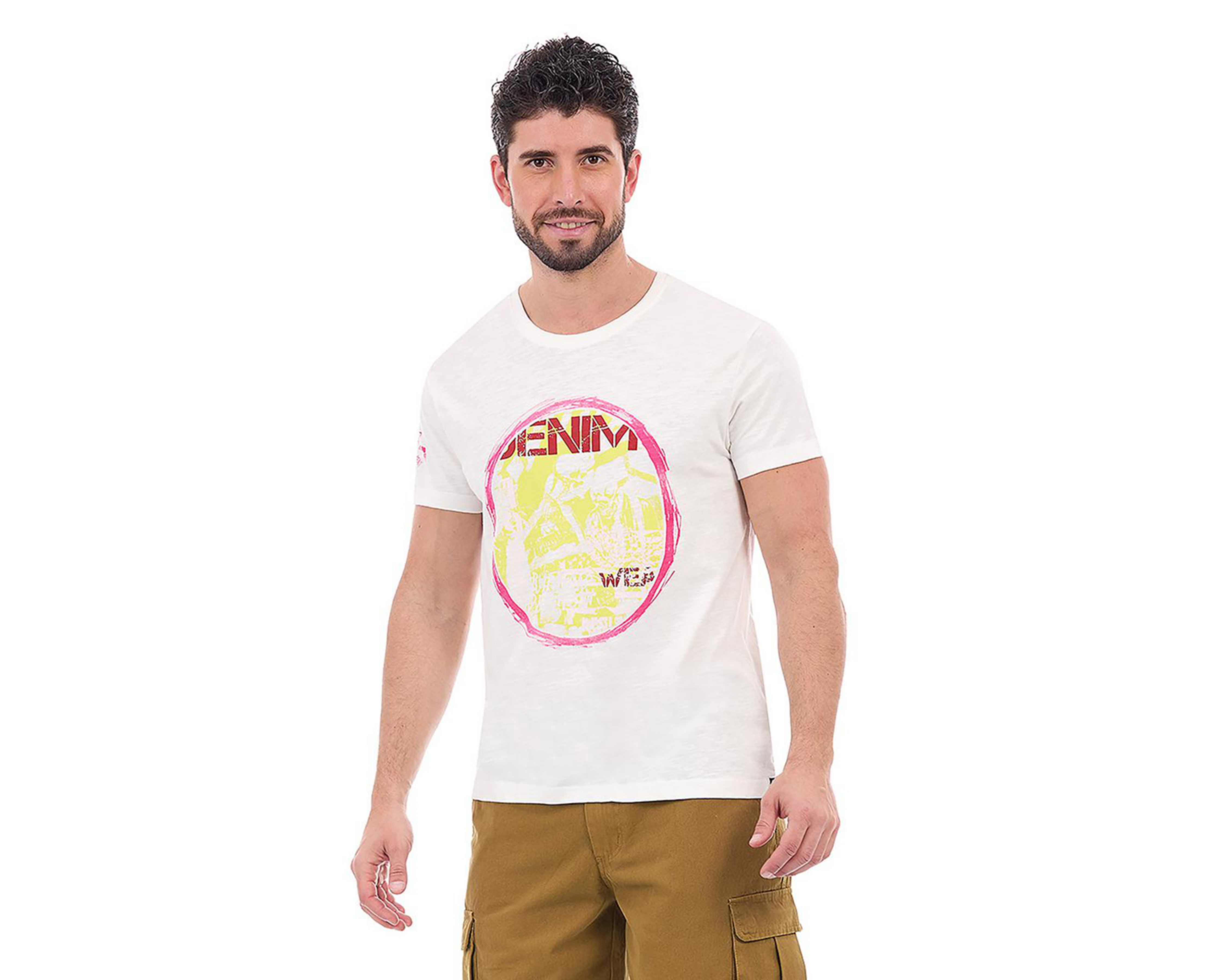 Foto 2 pulgar | Playera Cuello Redondo Buffalo David Bitton Blanca para Hombre
