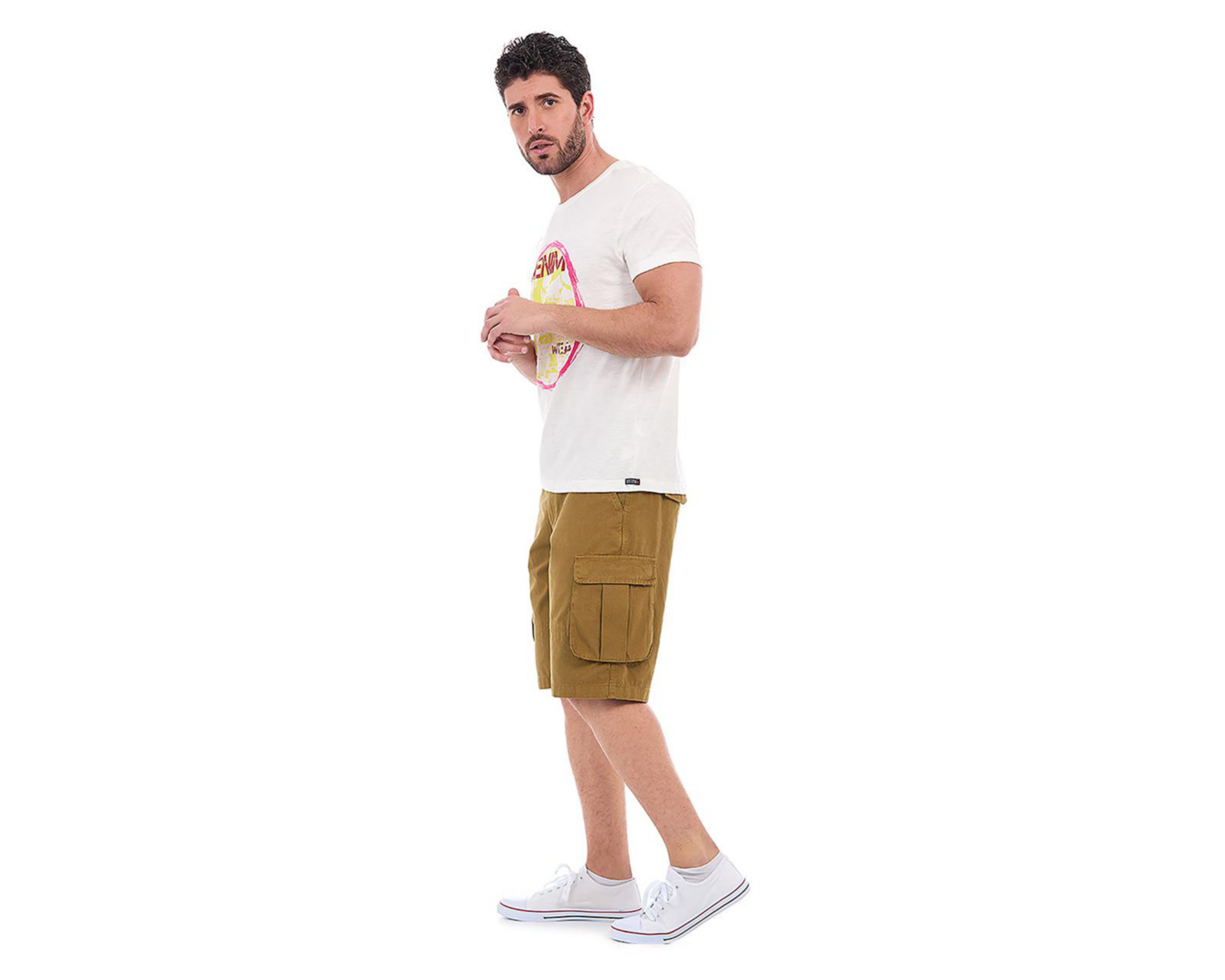 Foto 4 pulgar | Playera Cuello Redondo Buffalo David Bitton Blanca para Hombre