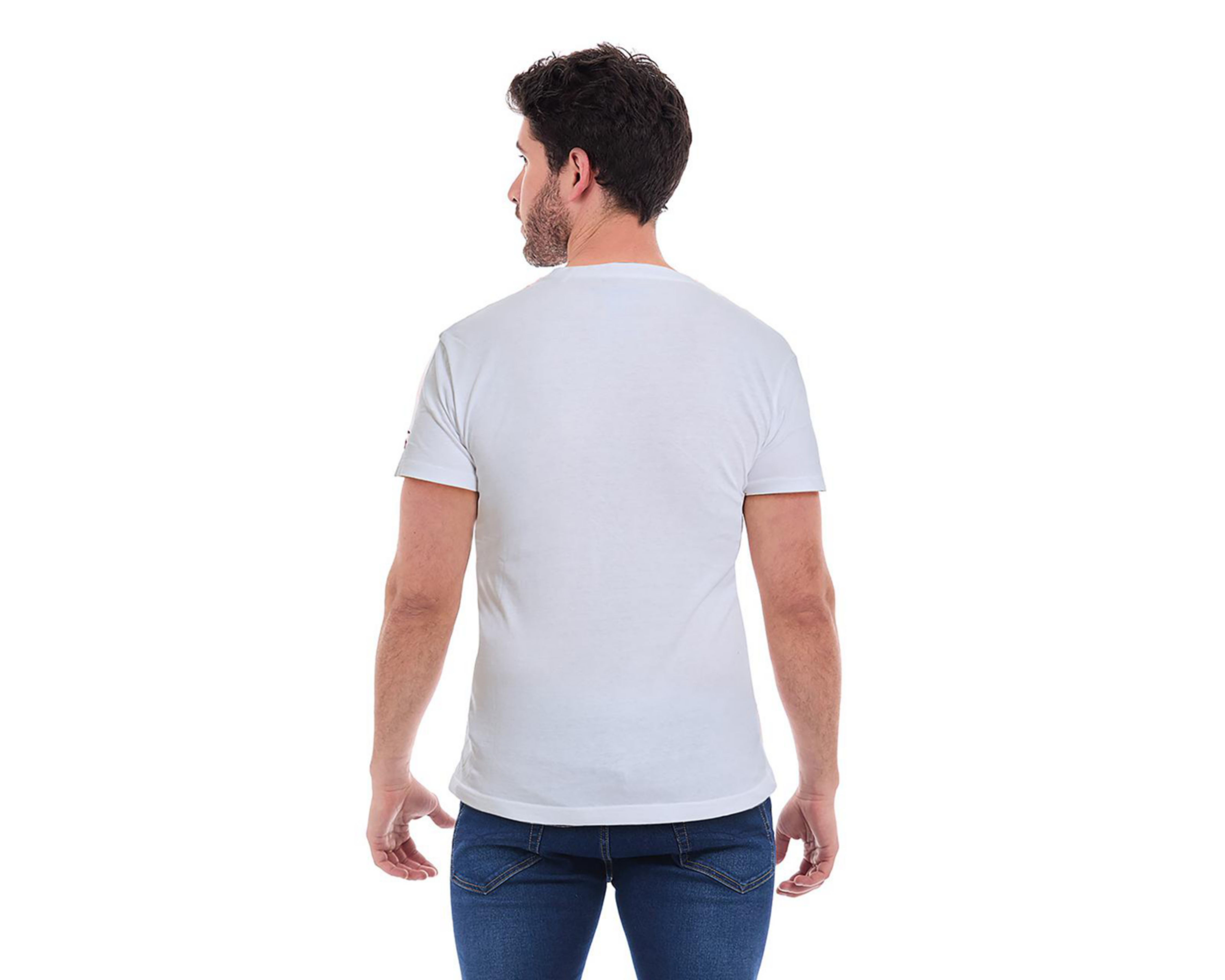 Foto 3 pulgar | Playera Cuello Redondo Buffalo David Bitton Blanca para Hombre