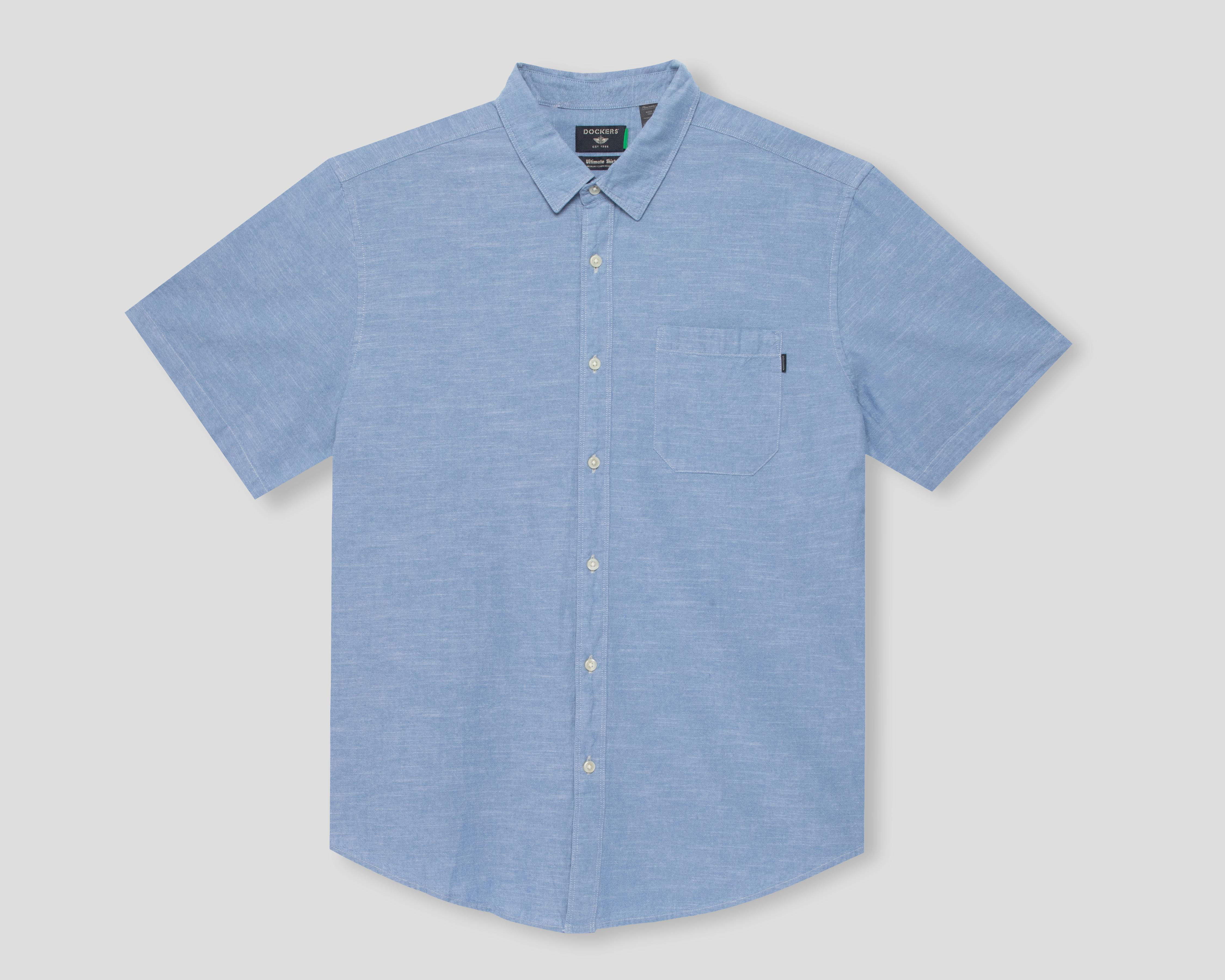 Foto 2 pulgar | Camisa de Vestir Dockers Manga Corta Cuello Americano para Hombre