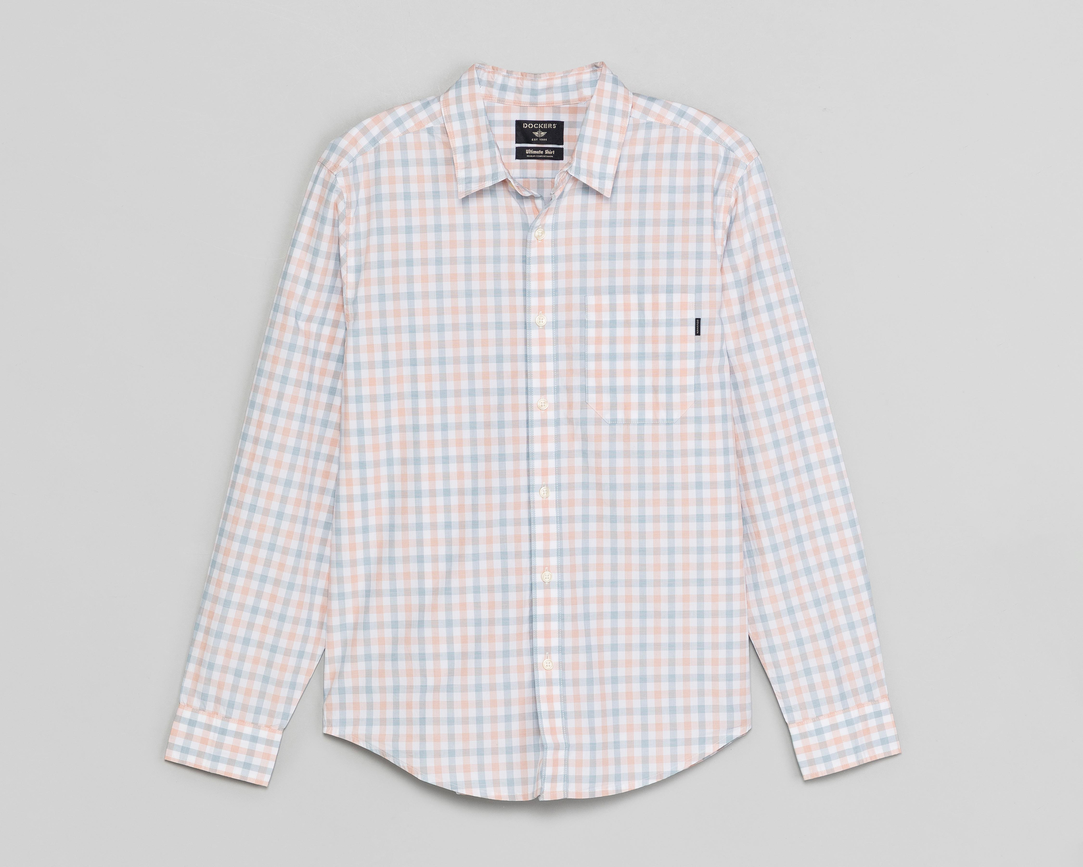 Camisa Casual de Algodón Dockers Regular Fit a Cuadros para Hombre