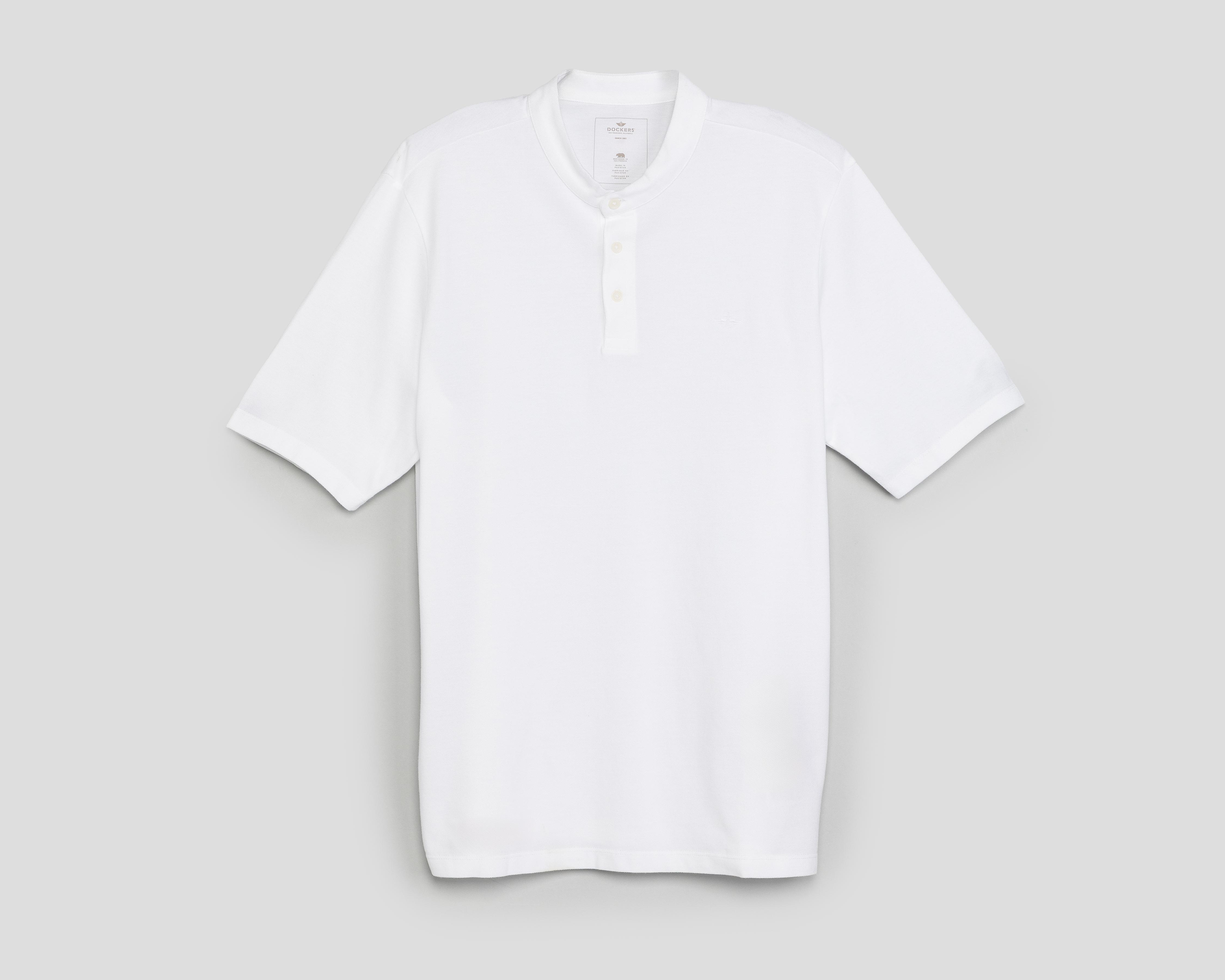 Foto 2 pulgar | Playera Polo Dockers Cuello Mao Blanca para Hombre