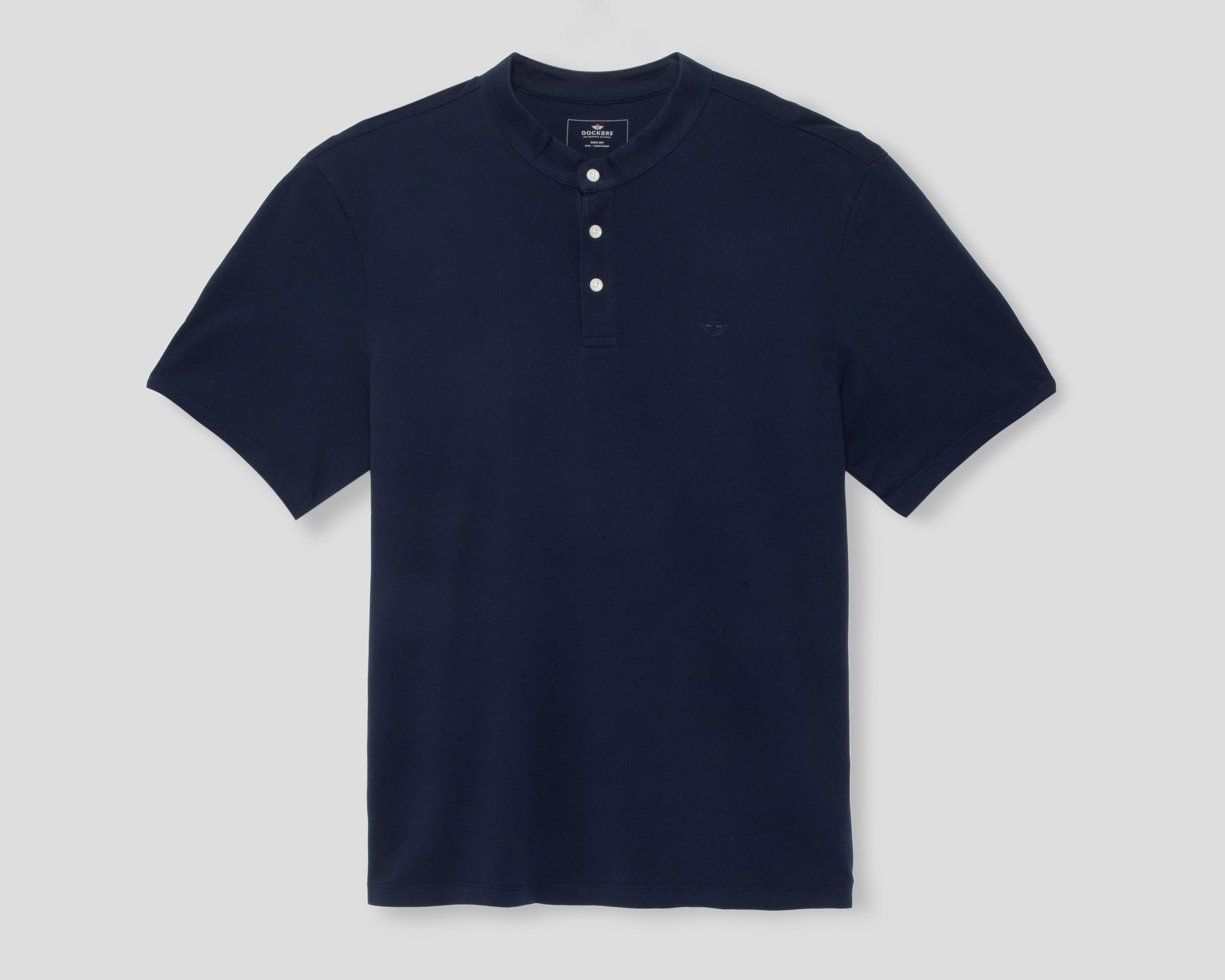 Foto 2 pulgar | Playera de Cuello Mao Azul Marino Dockers para Hombre