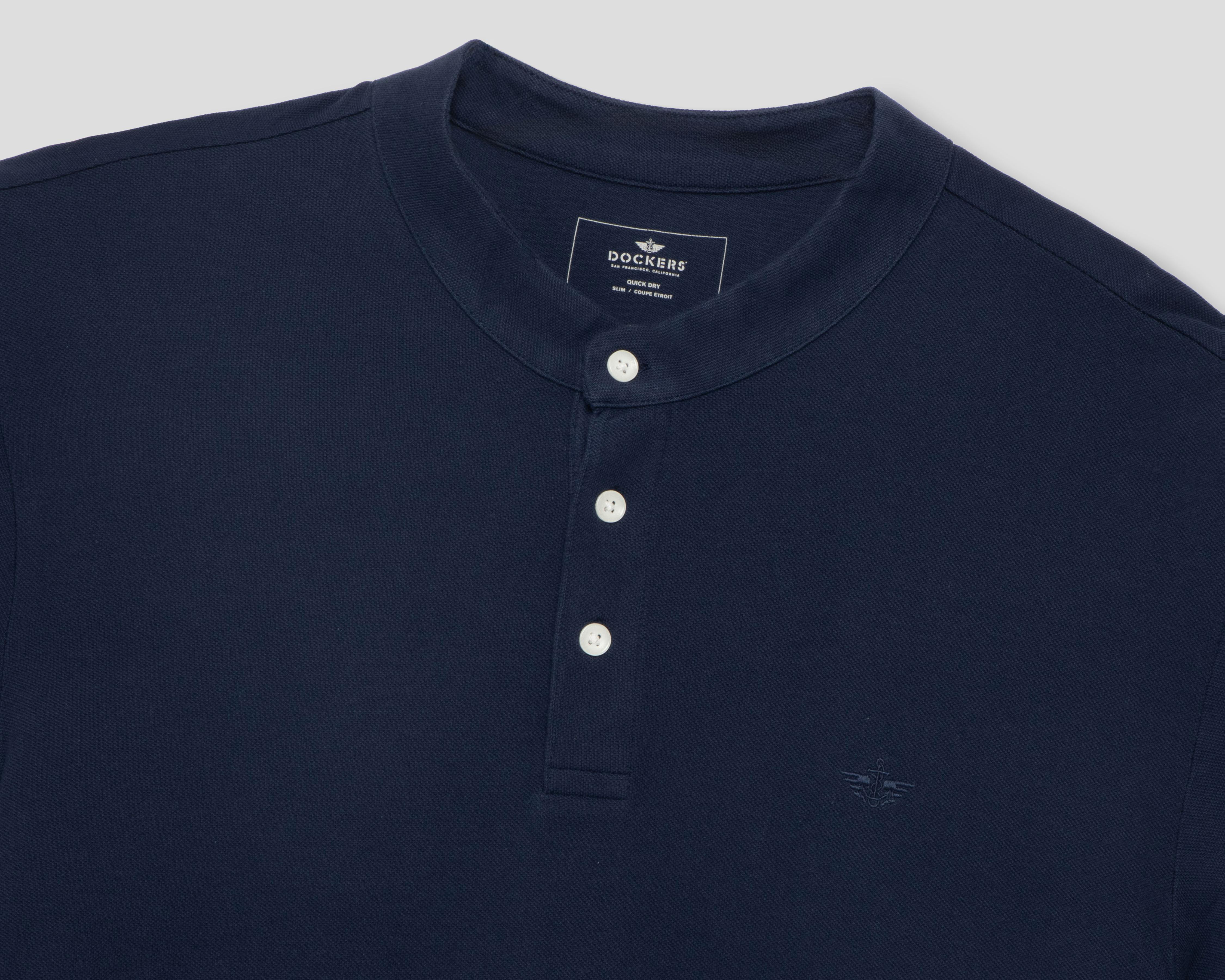 Foto 4 pulgar | Playera de Cuello Mao Azul Marino Dockers para Hombre