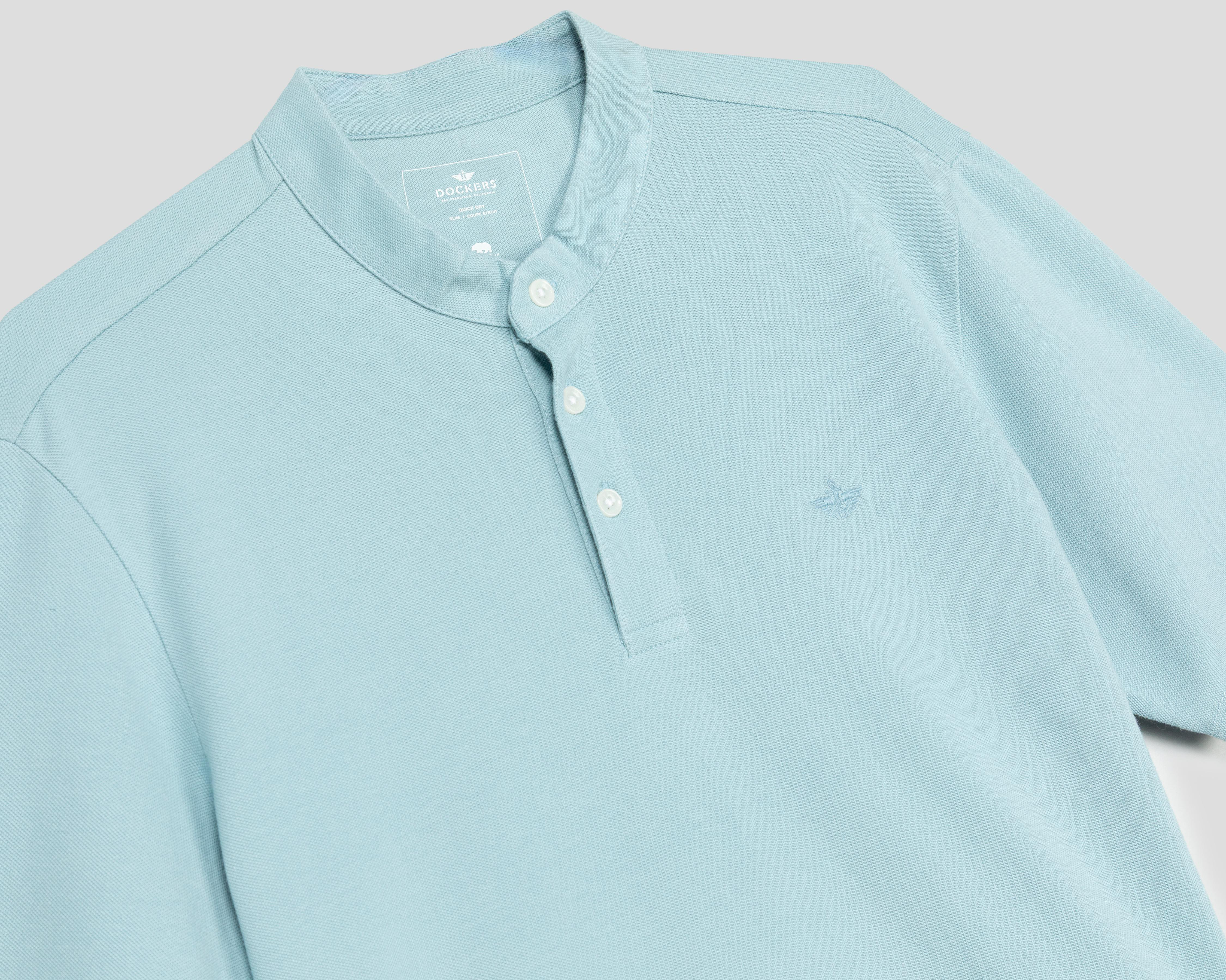 Foto 4 pulgar | Playera Polo Dockers Cuello Mao Azul para Hombre