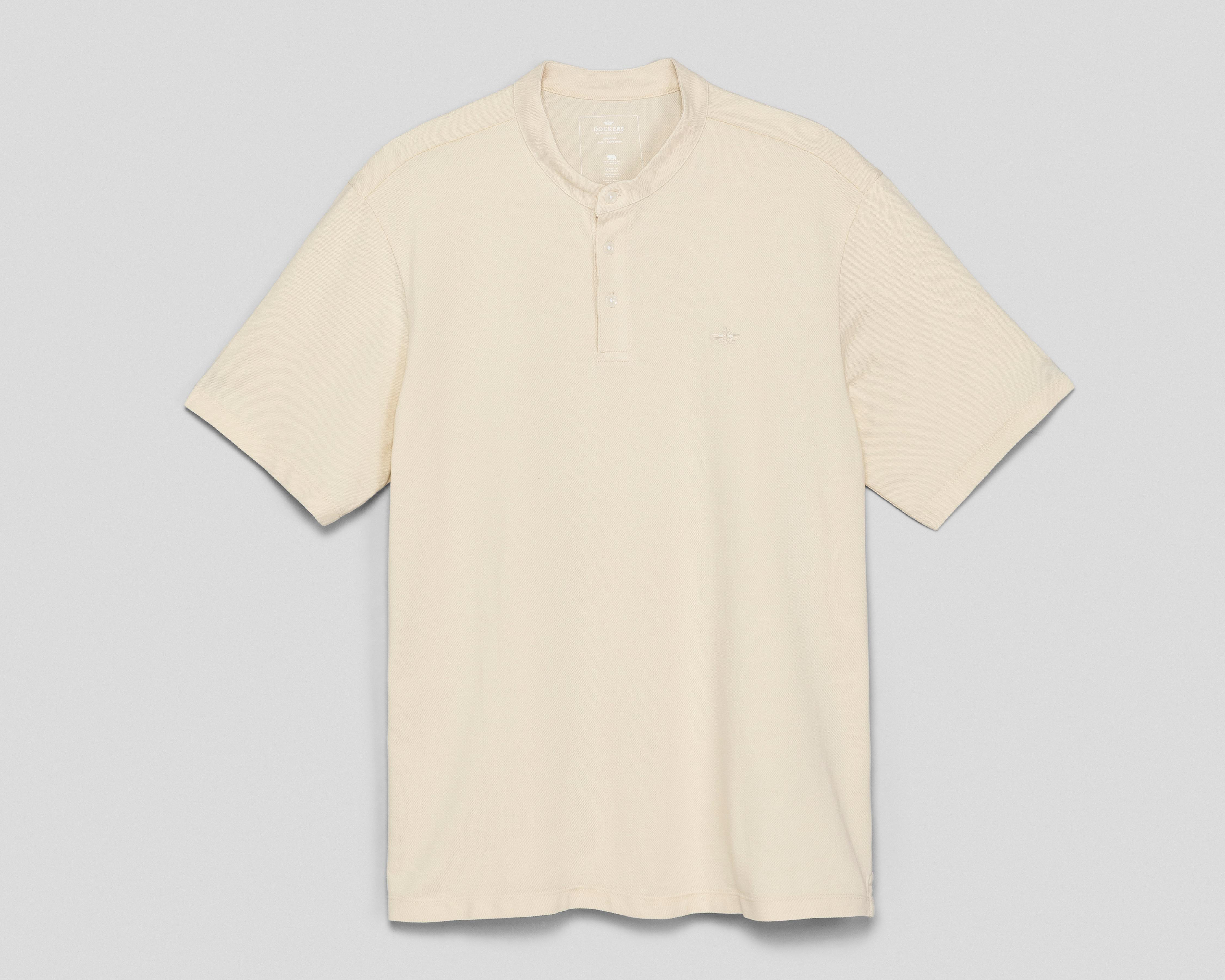 Foto 2 pulgar | Playera Polo Dockers Cuello Henley Crema para Hombre
