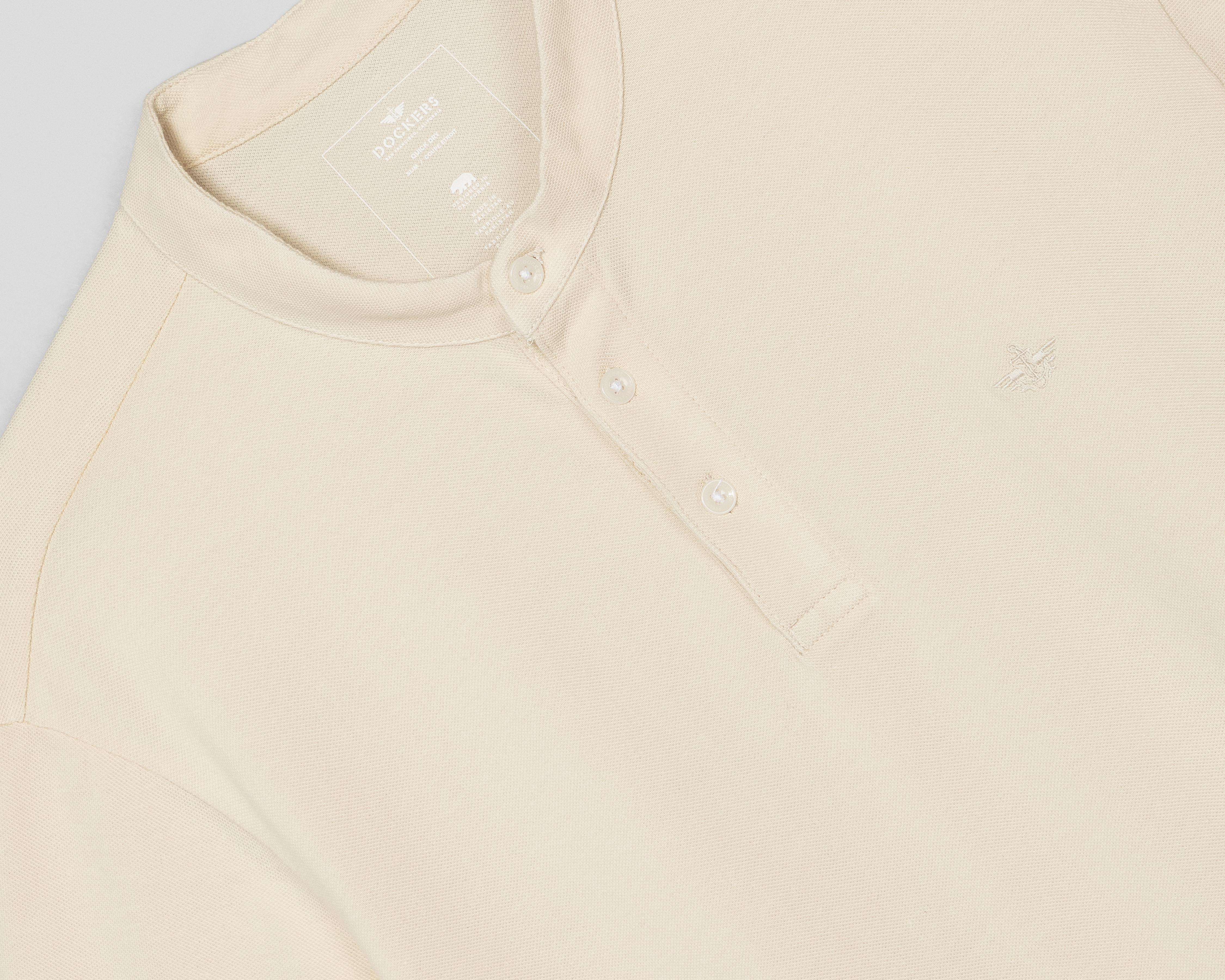 Foto 3 | Playera Polo Dockers Cuello Henley Crema para Hombre