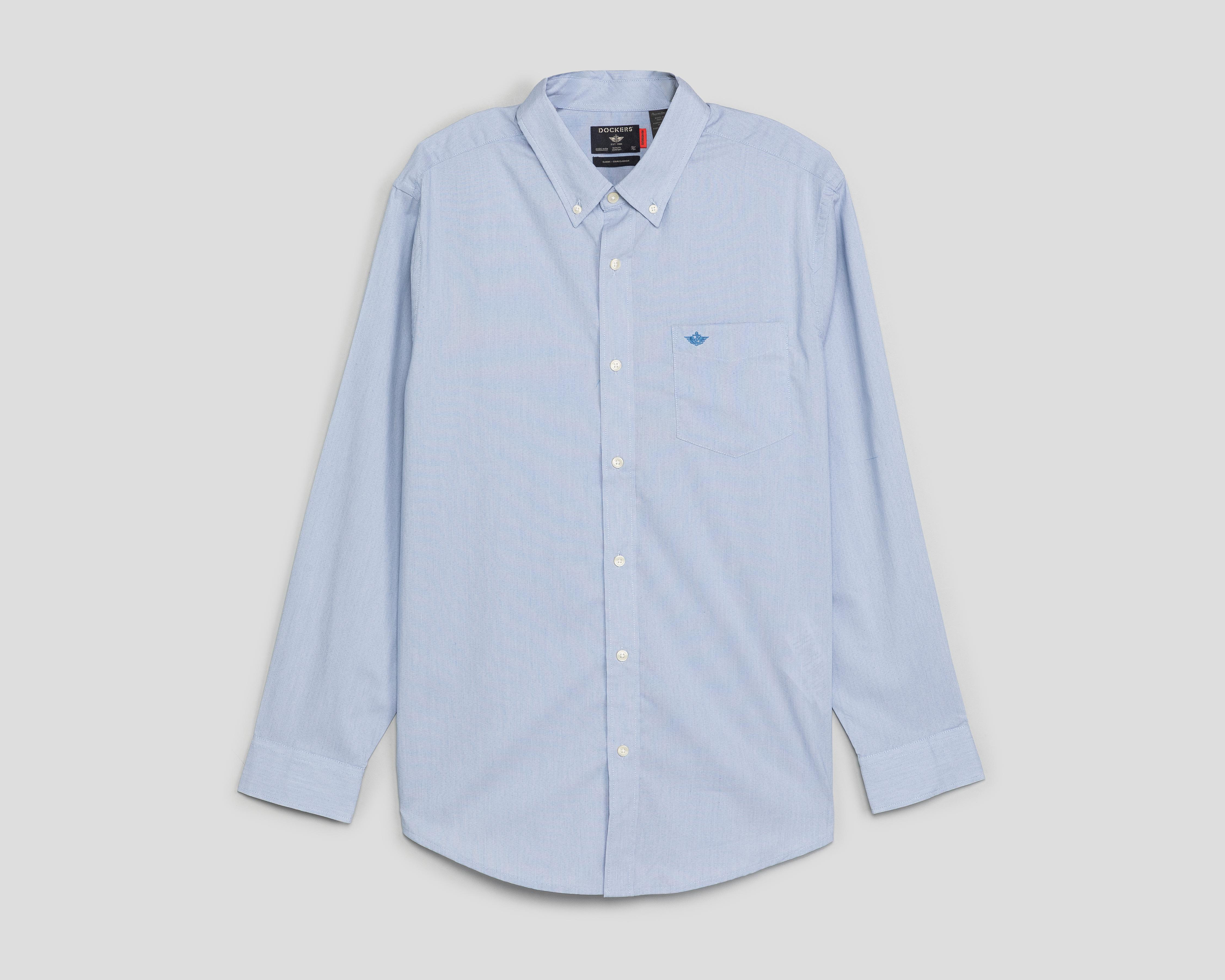 Camisa de Vestir Dockers Manga Larga Cuello Americano para Hombre