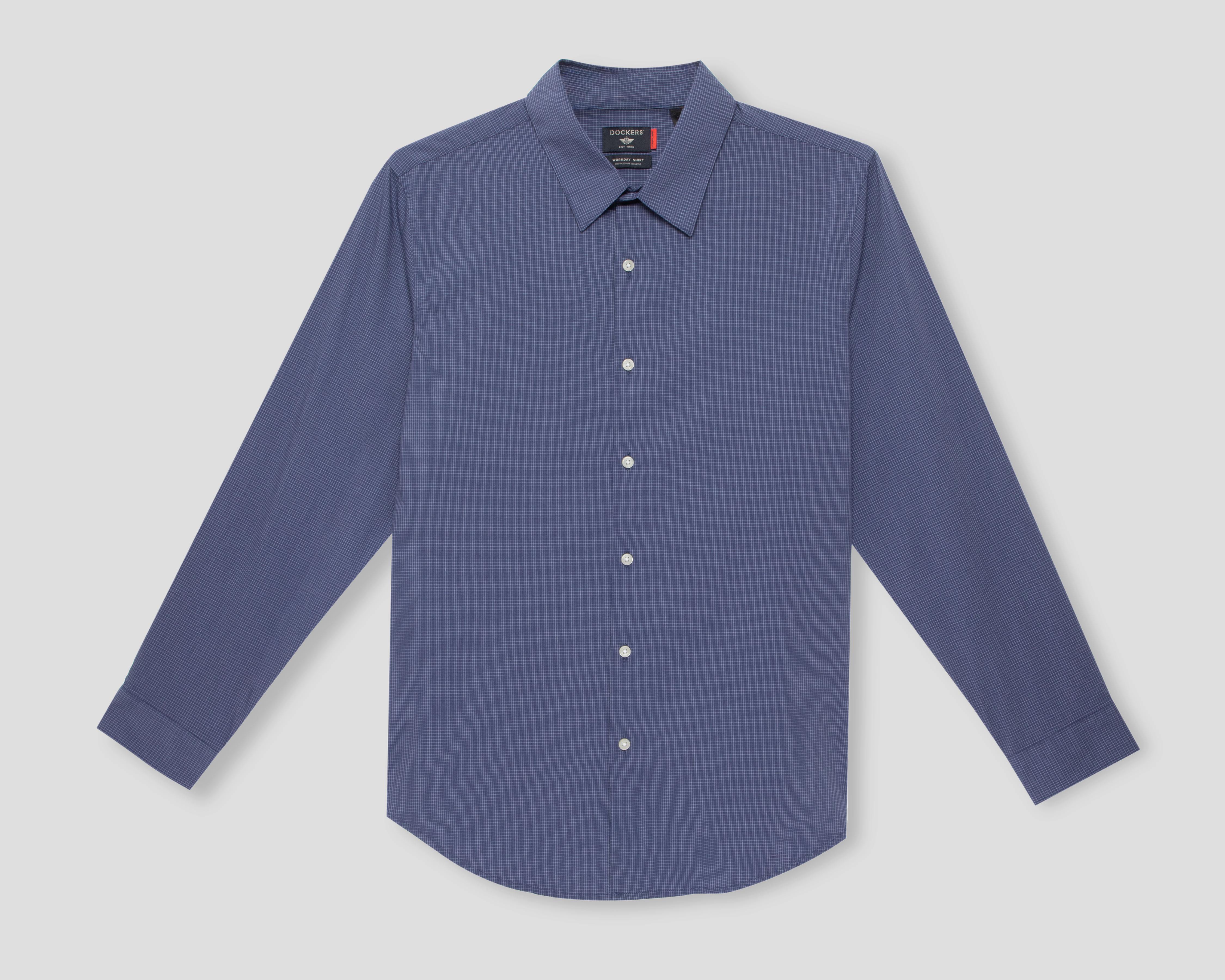Foto 2 pulgar | Camisa de Vestir Dockers Manga Larga Cuello Americano para Hombre