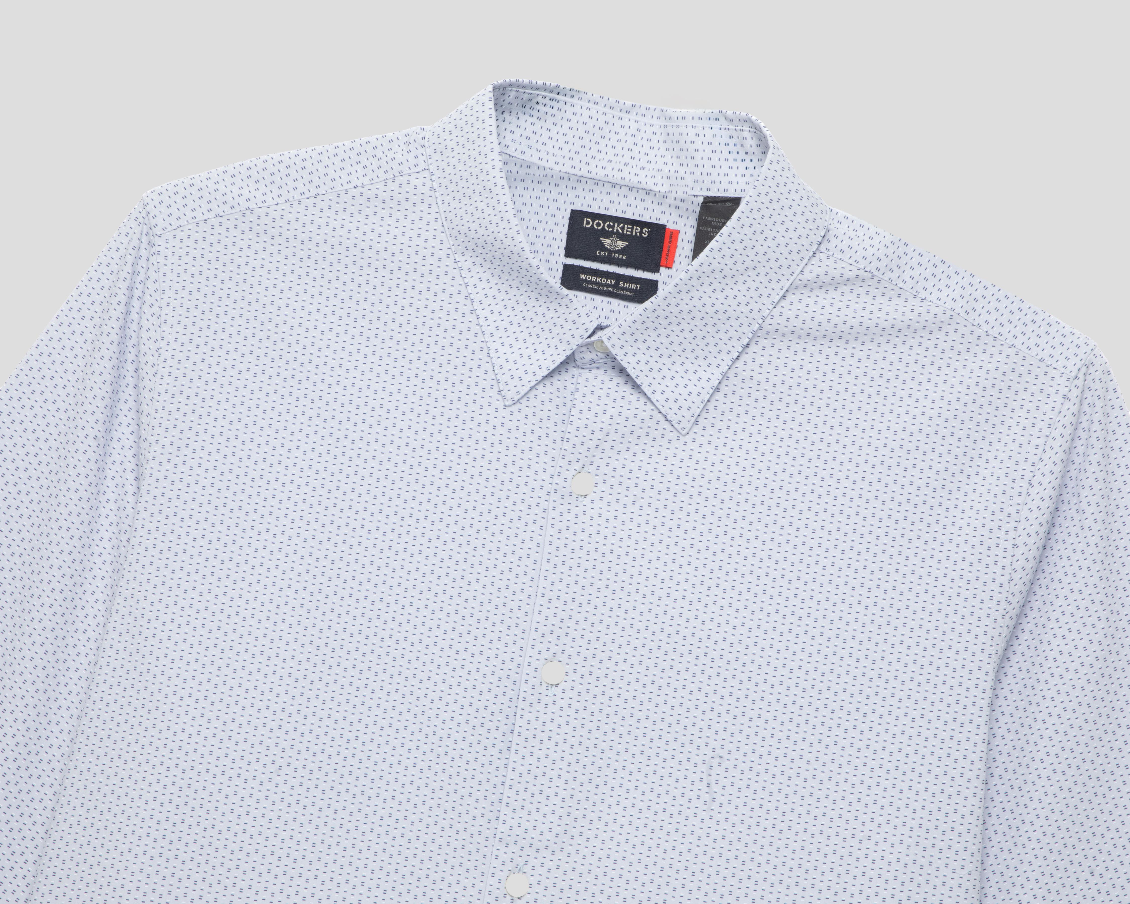 Foto 4 pulgar | Camisa de Vestir Dockers Manga Larga Cuello Americano para Hombre