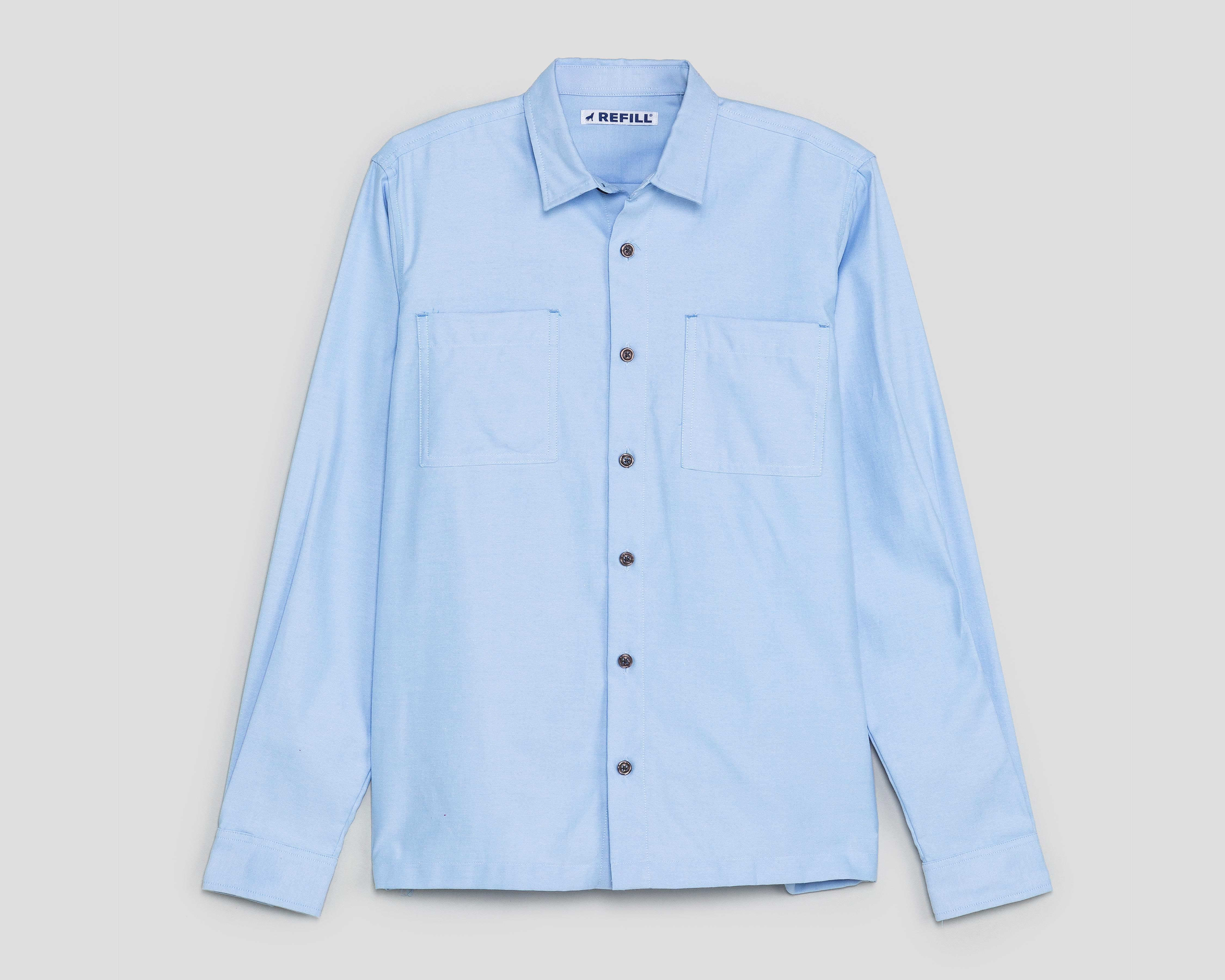 Camisa de Moda Refill Regular Azul para Hombre