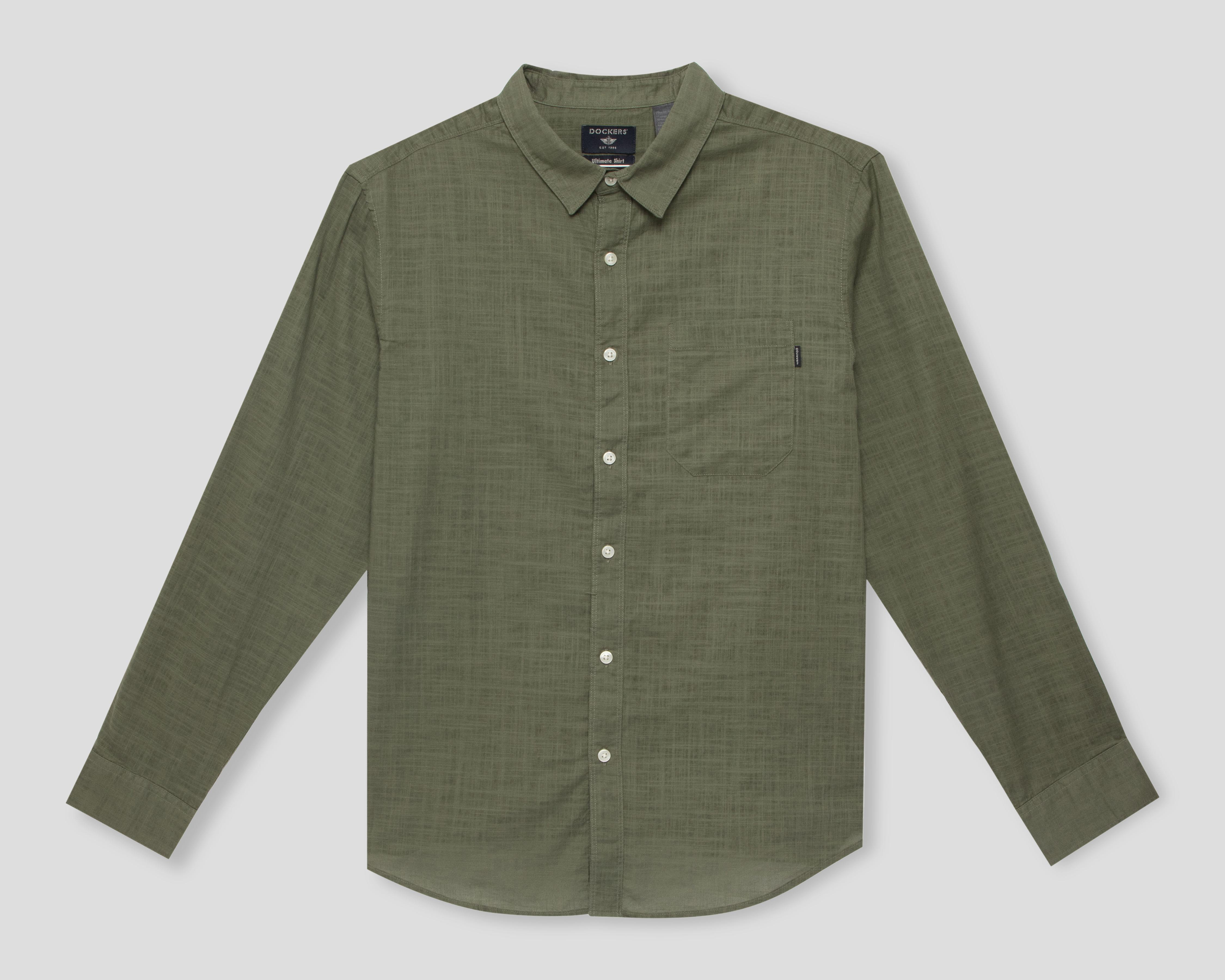 Foto 2 pulgar | Camisa de Vestir de Algodón Dockers Manga Larga Cuello Americano para Hombre