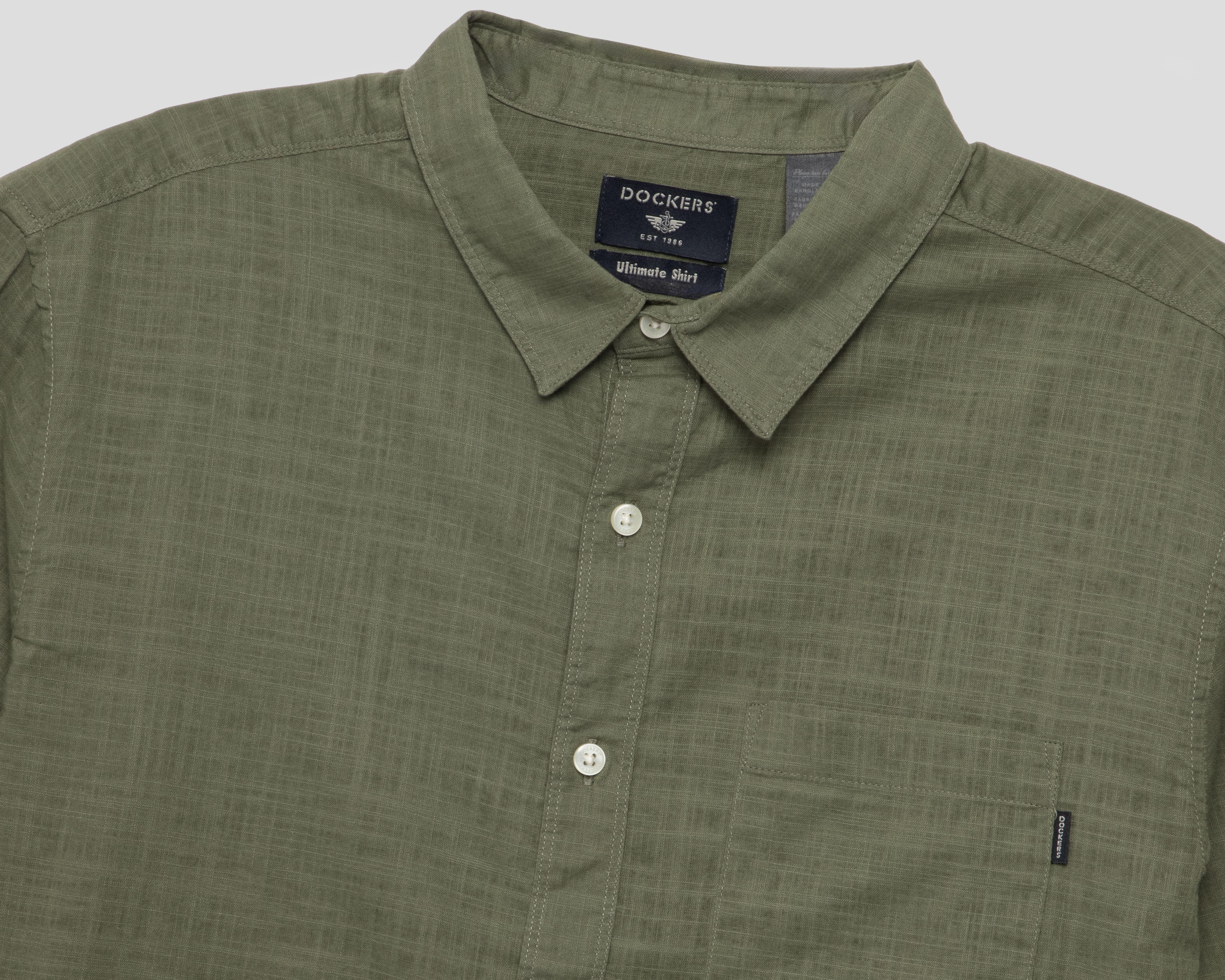 Foto 4 pulgar | Camisa de Vestir de Algodón Dockers Manga Larga Cuello Americano para Hombre