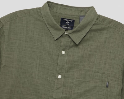 Foto 3 | Camisa de Vestir de Algodón Dockers Manga Larga Cuello Americano para Hombre