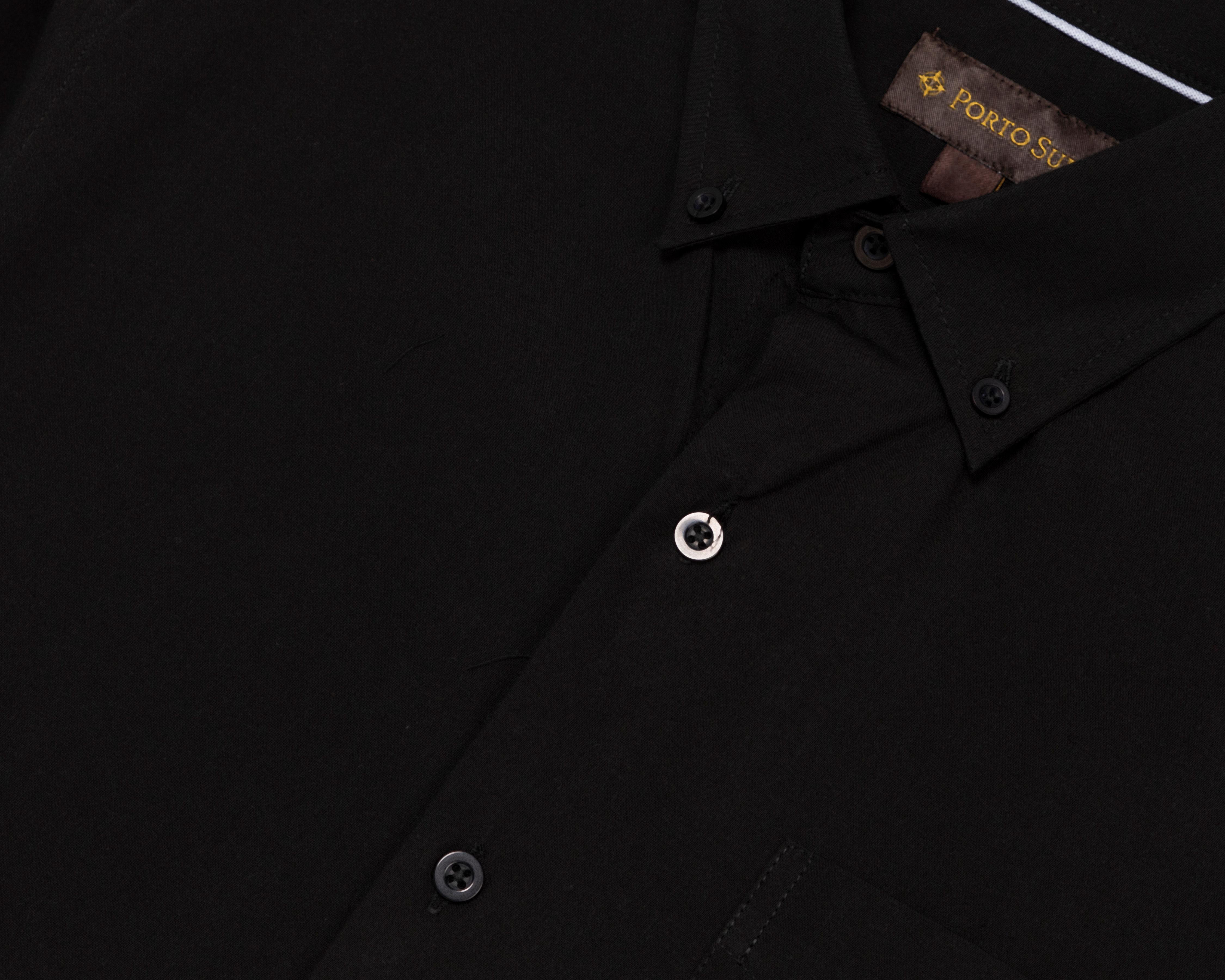 Foto 4 | Camisa Casual Porto Sur Regular Negra para Hombre