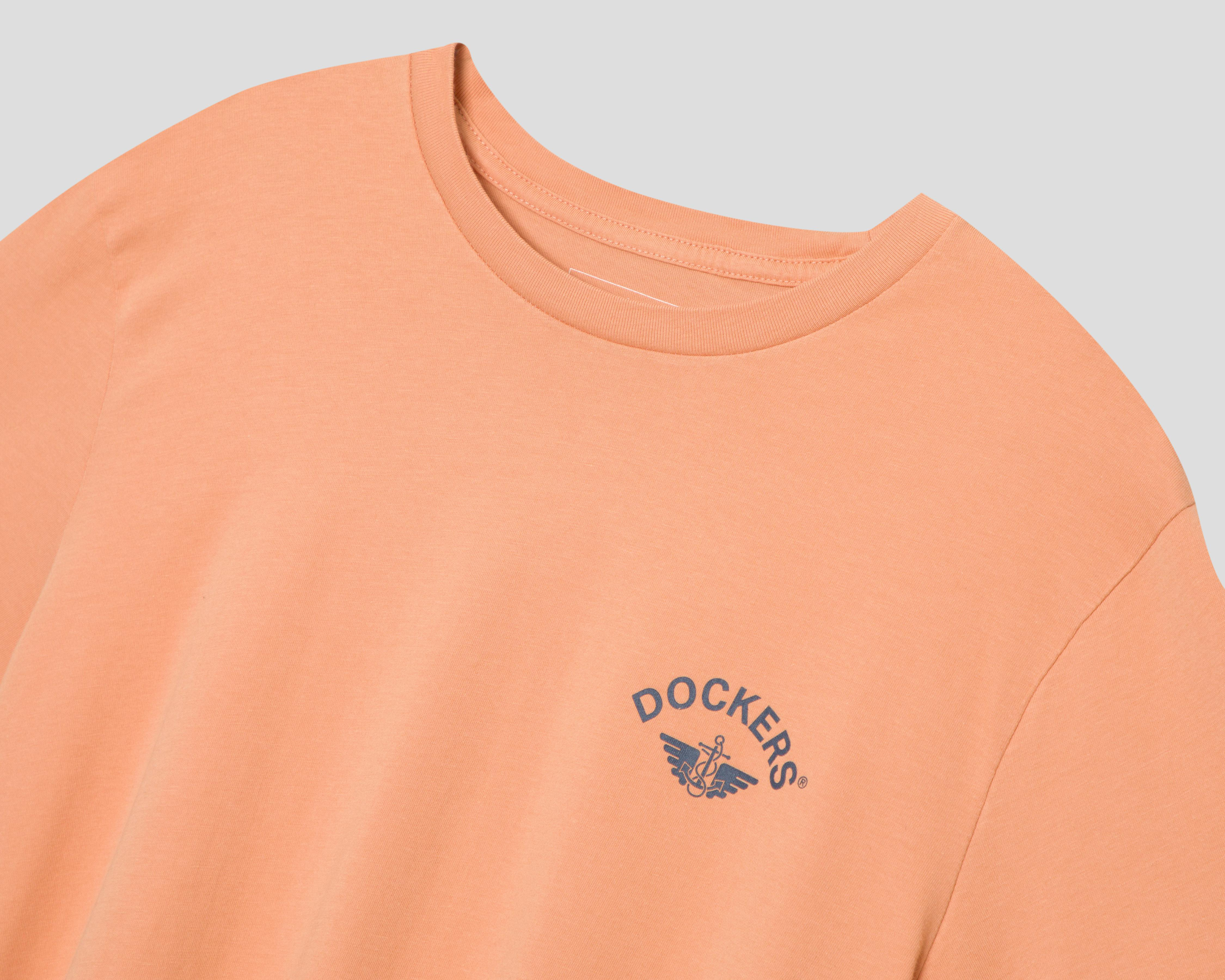 Foto 4 pulgar | Playera de Cuello Redondo Dockers Durazno para Hombre