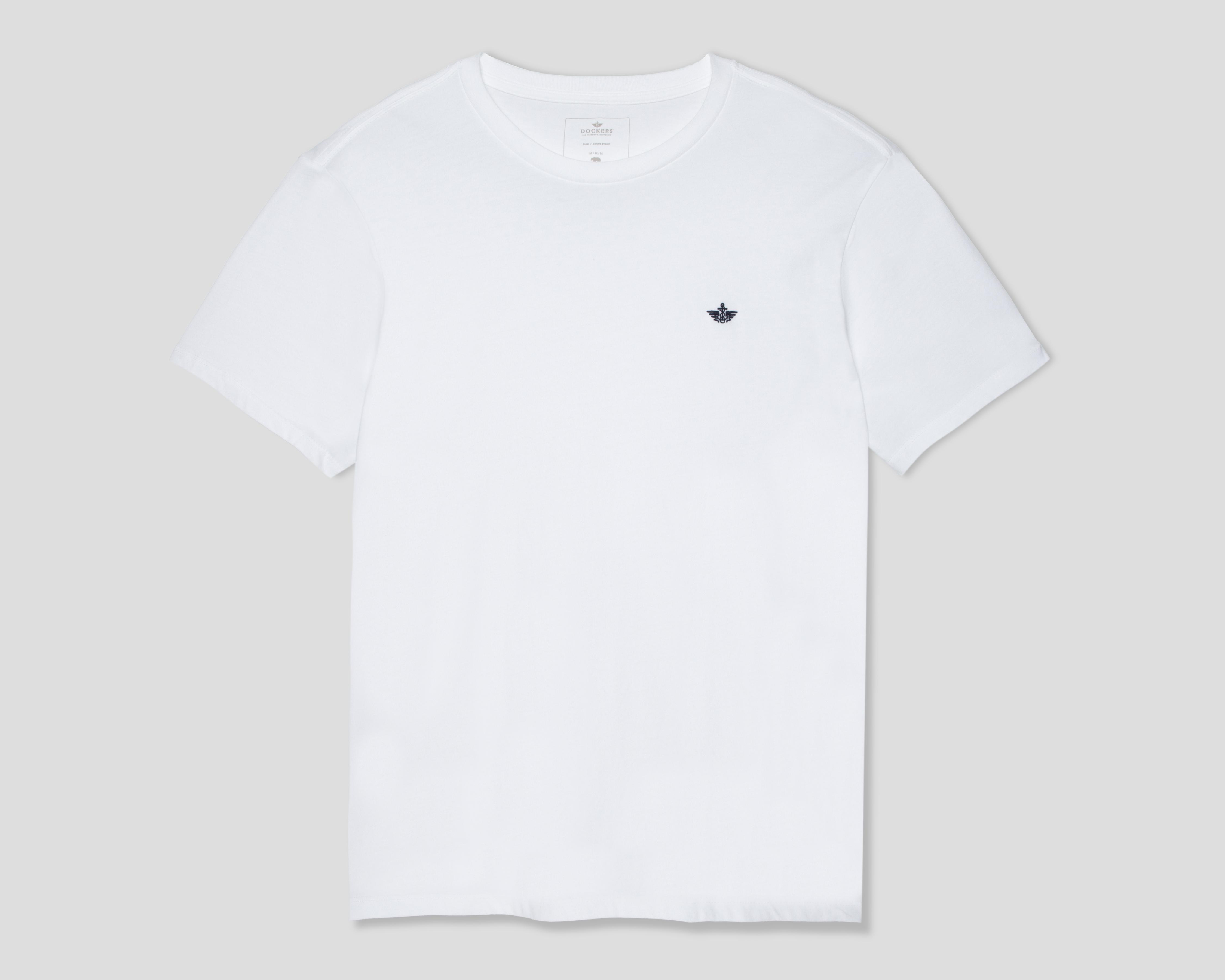 Foto 2 pulgar | Playera de Cuello Redondo Blanca Dockers para Hombre