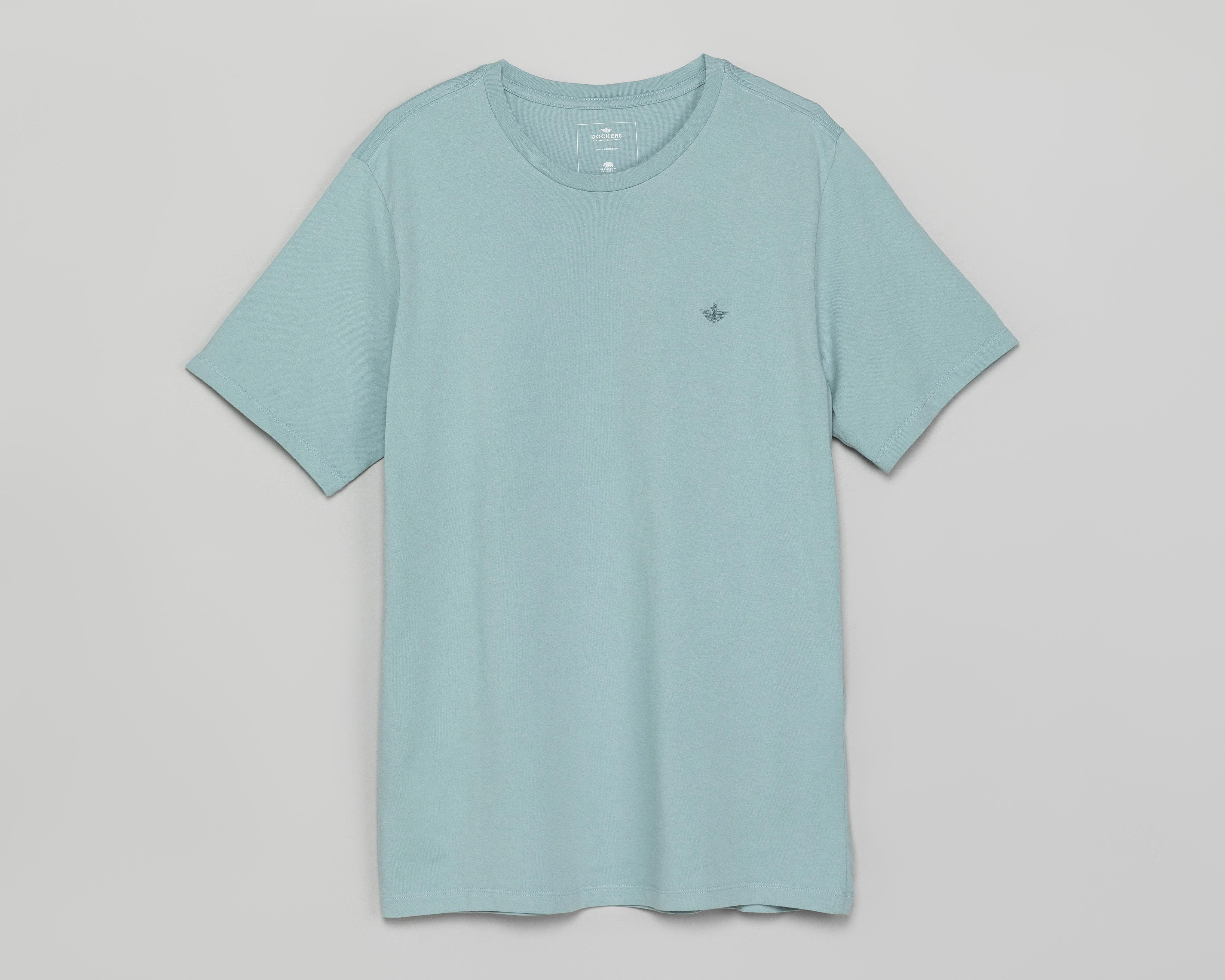 Foto 2 pulgar | Playera de Cuello Redondo Azul Dockers para Hombre