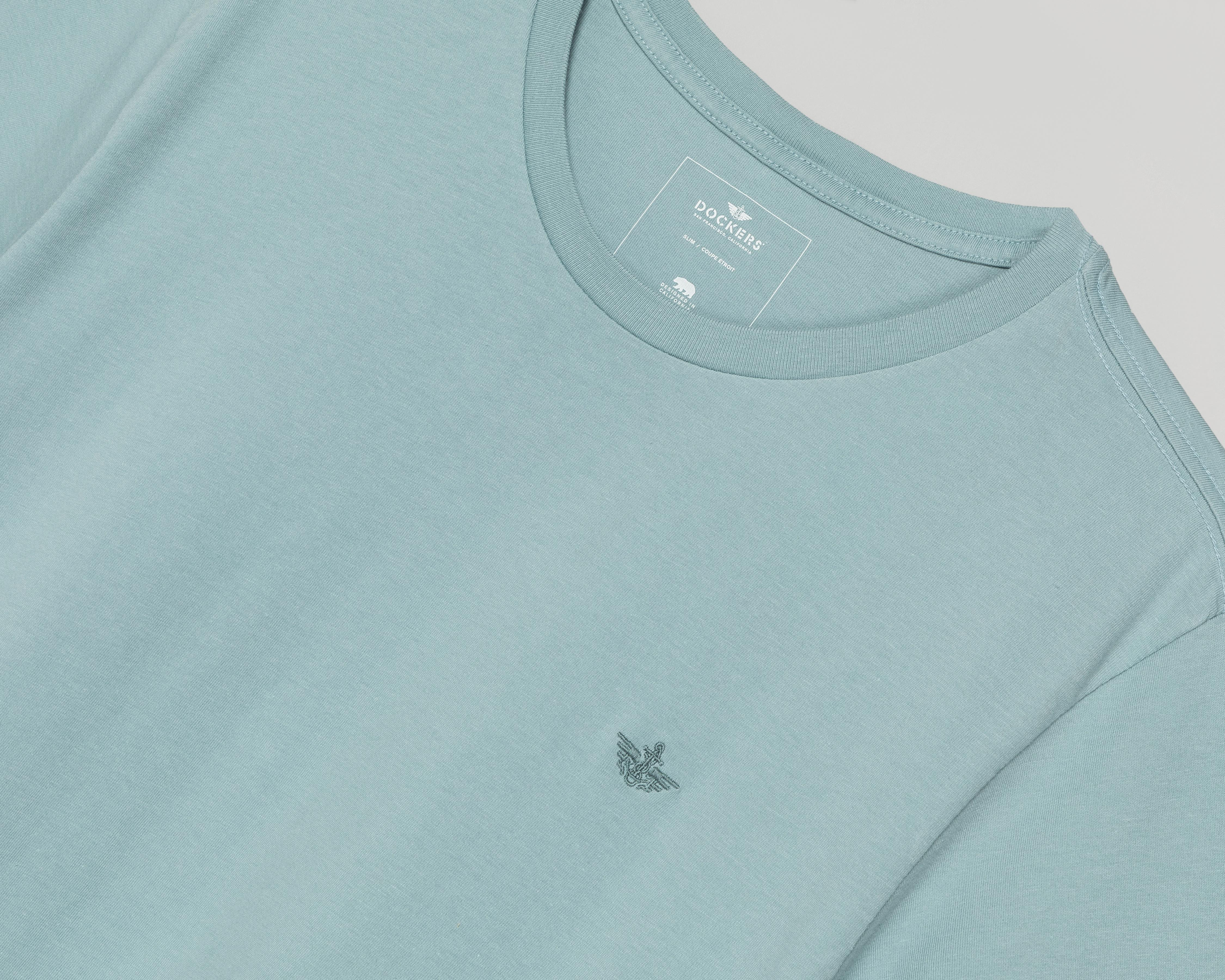 Foto 4 pulgar | Playera de Cuello Redondo Azul Dockers para Hombre