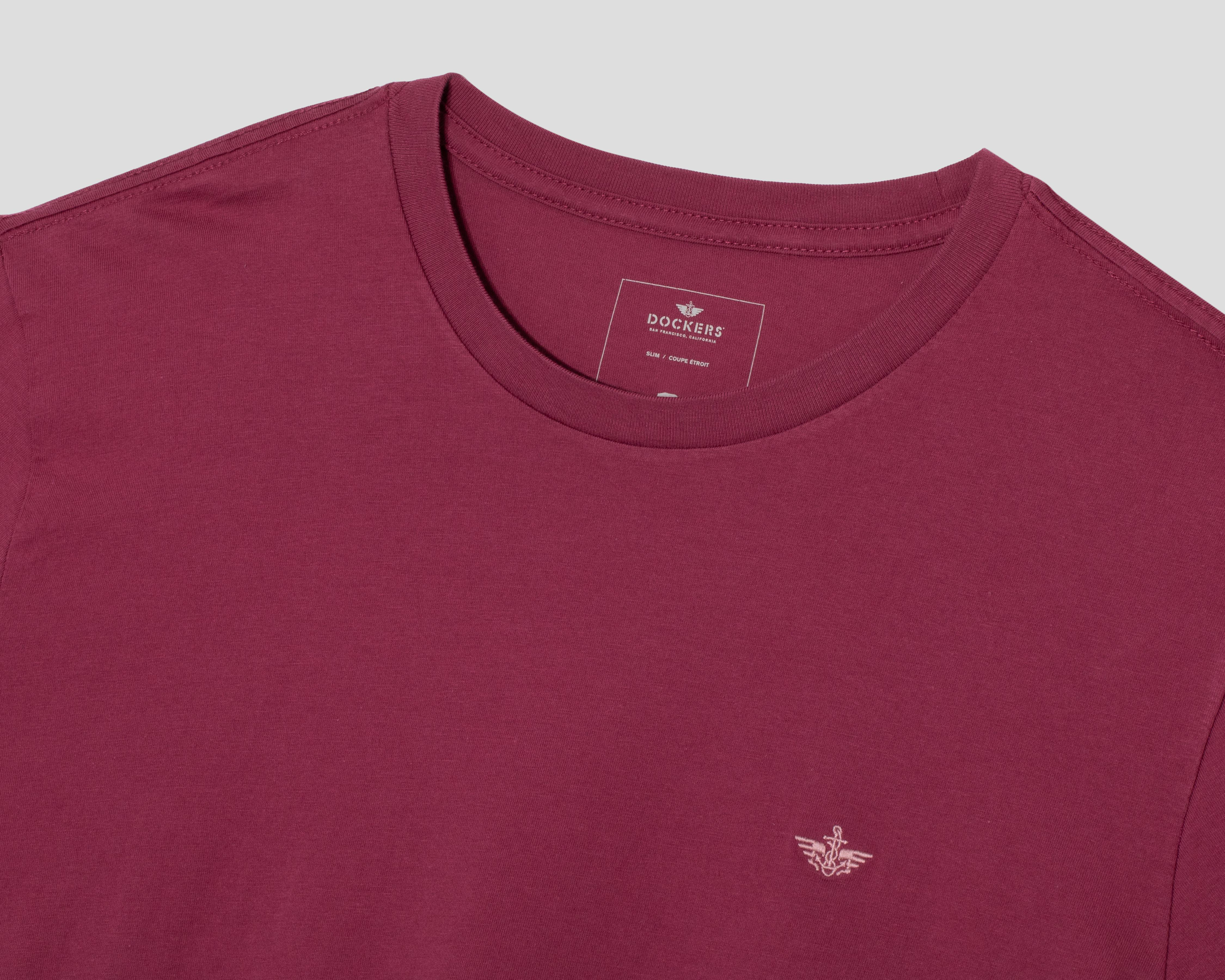 Foto 4 pulgar | Playera de Cuello Redondo Rosa Dockers para Hombre
