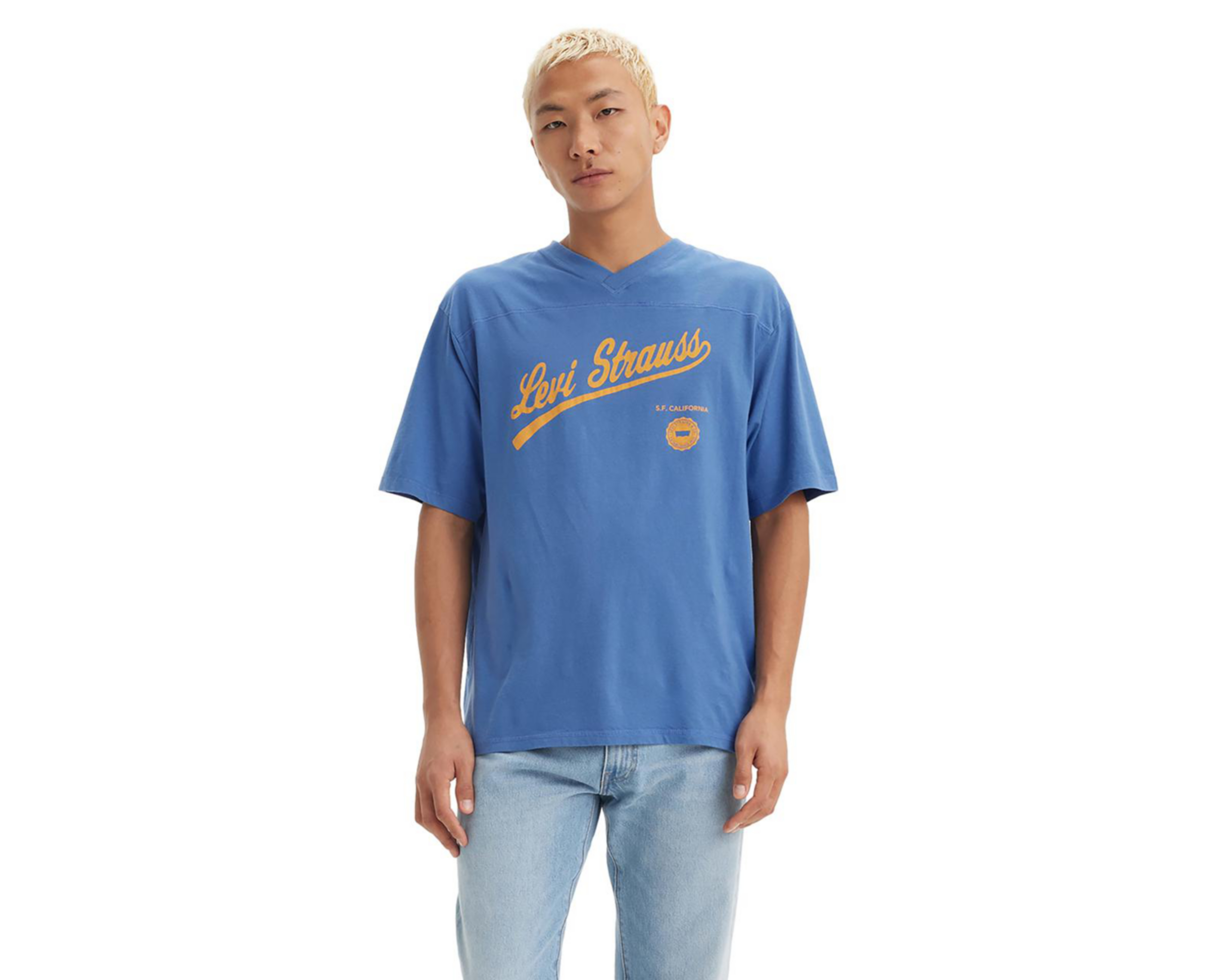 Playera Casual Levi's Azul Cuello Redondo para Hombre