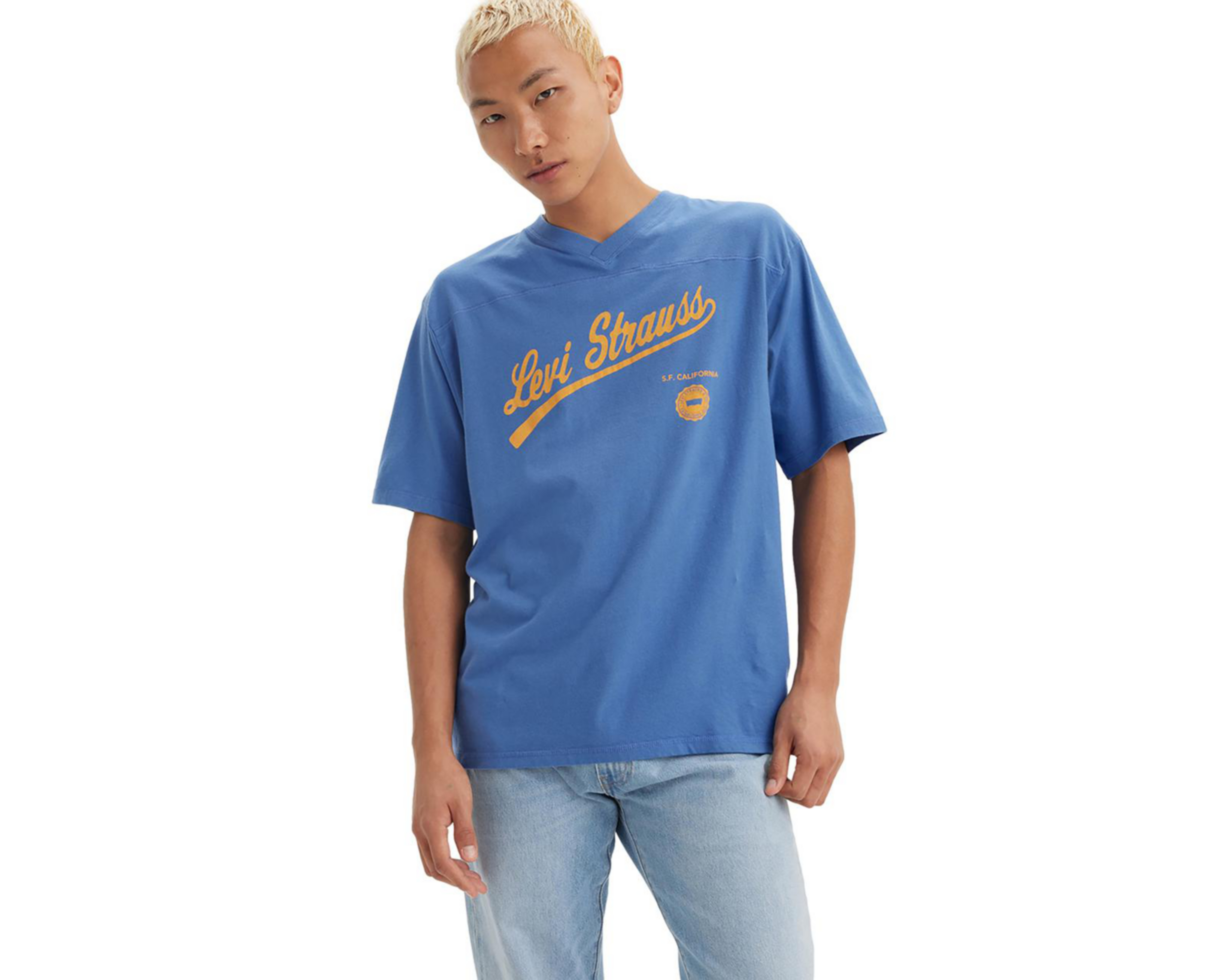 Foto 3 | Playera Casual Levi's Azul Cuello Redondo para Hombre