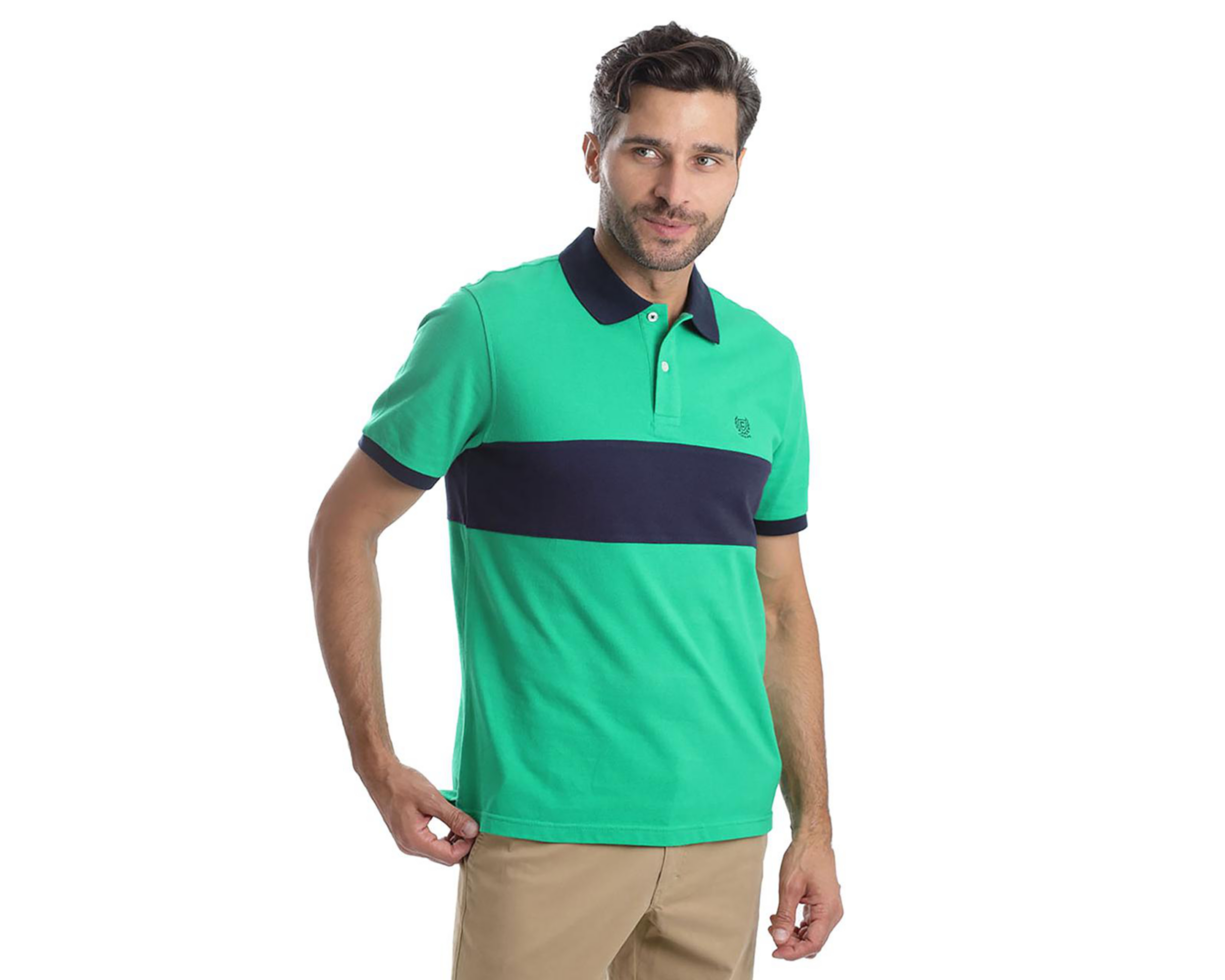 Foto 2 pulgar | Playera Polo Chaps Manga Corta Verde para Hombre