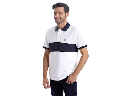 Foto 2 | Playera Polo Chaps Blanca para Hombre