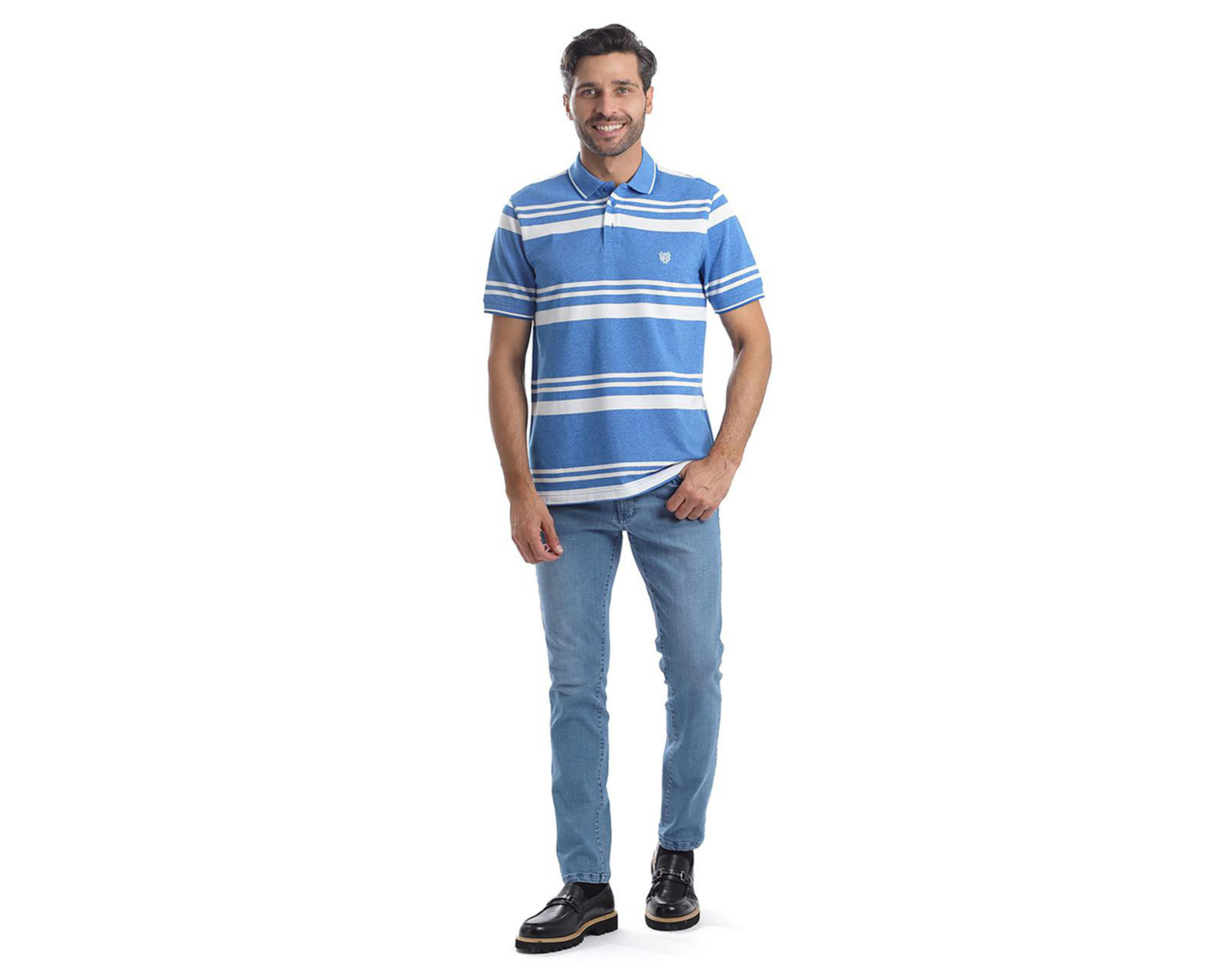Foto 6 pulgar | Playera Polo Chaps Azul para Hombre