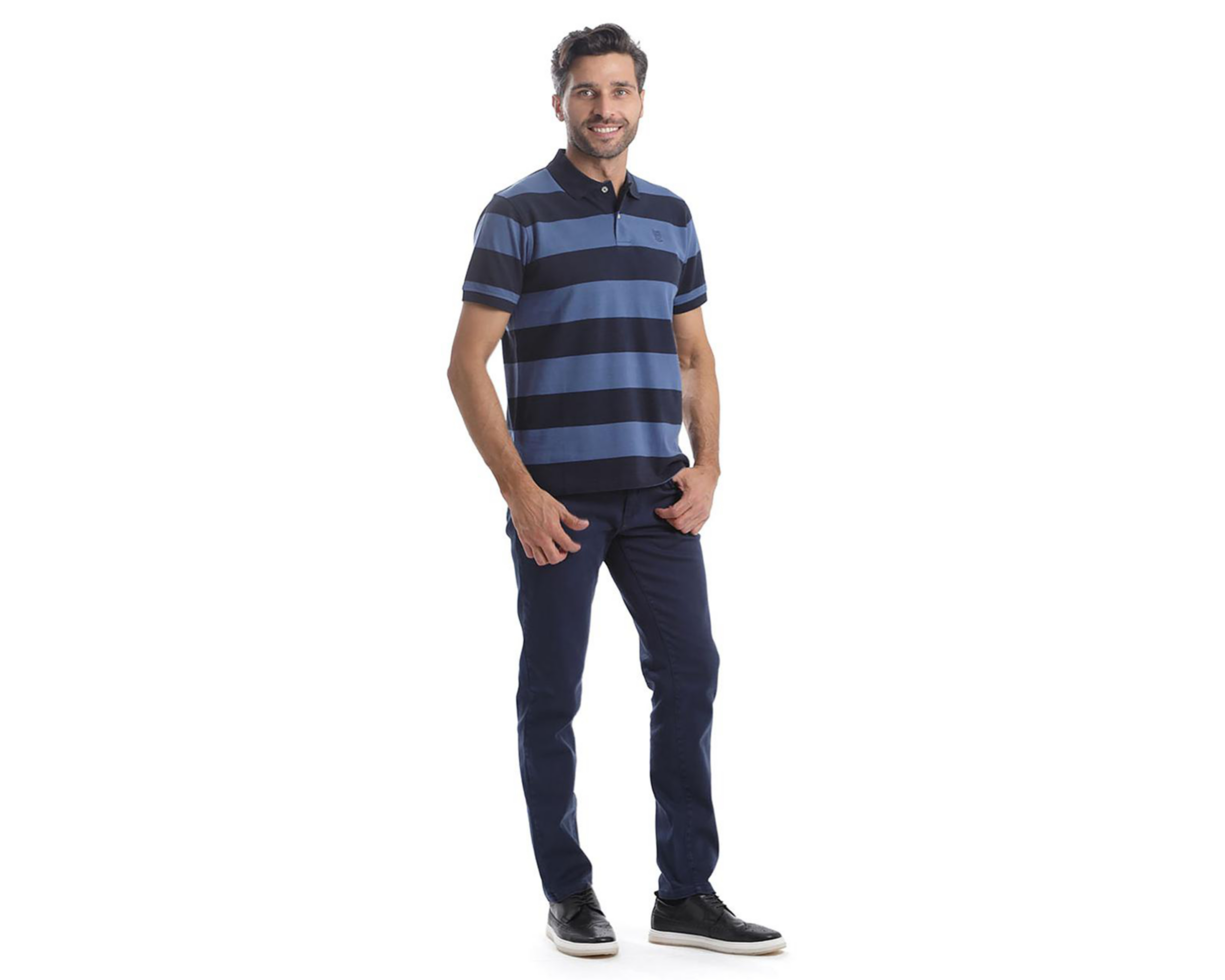 Foto 6 pulgar | Playera Polo Chaps Azul para Hombre