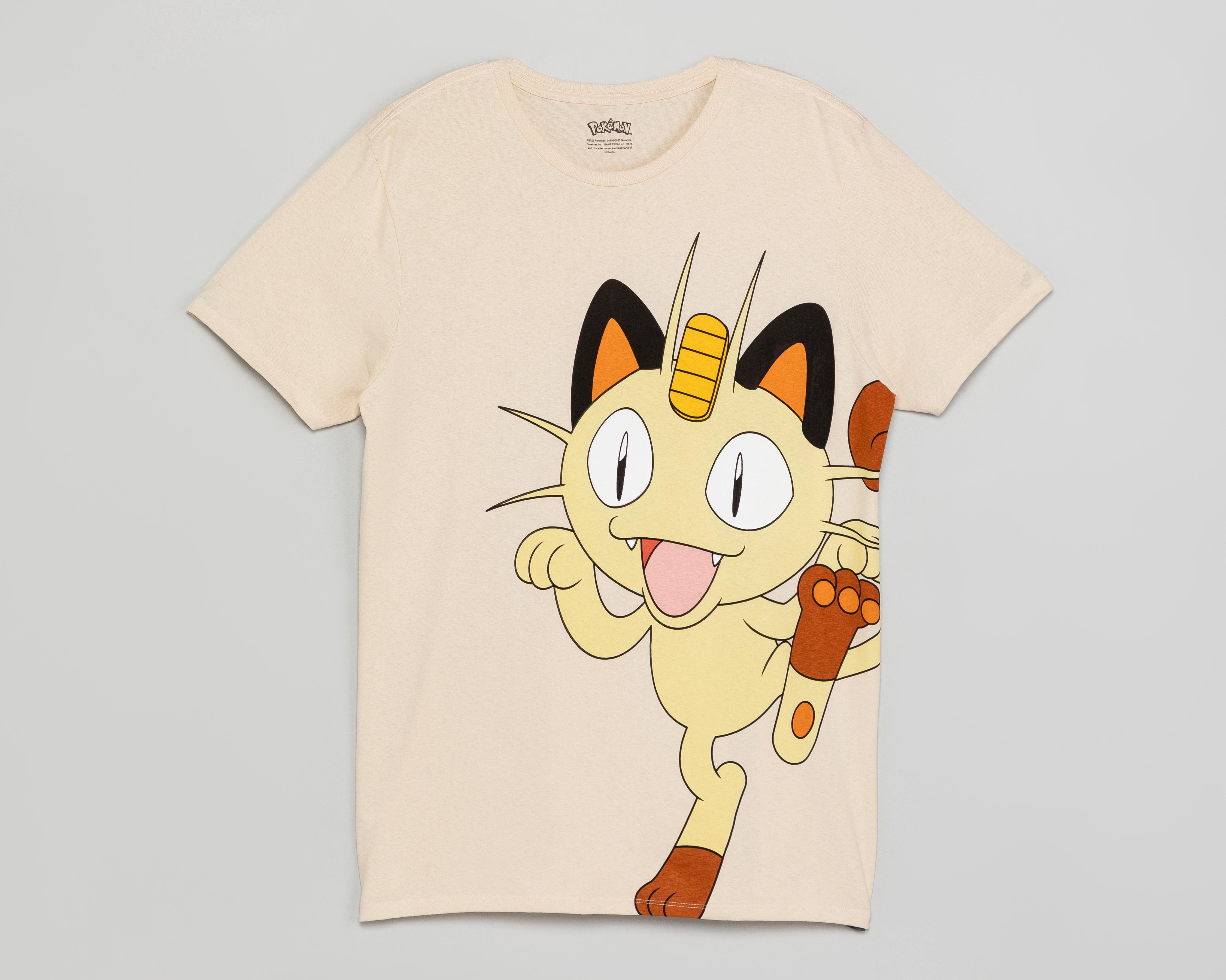 Playera de Cuello Redondo Beige Pokémon para Hombre