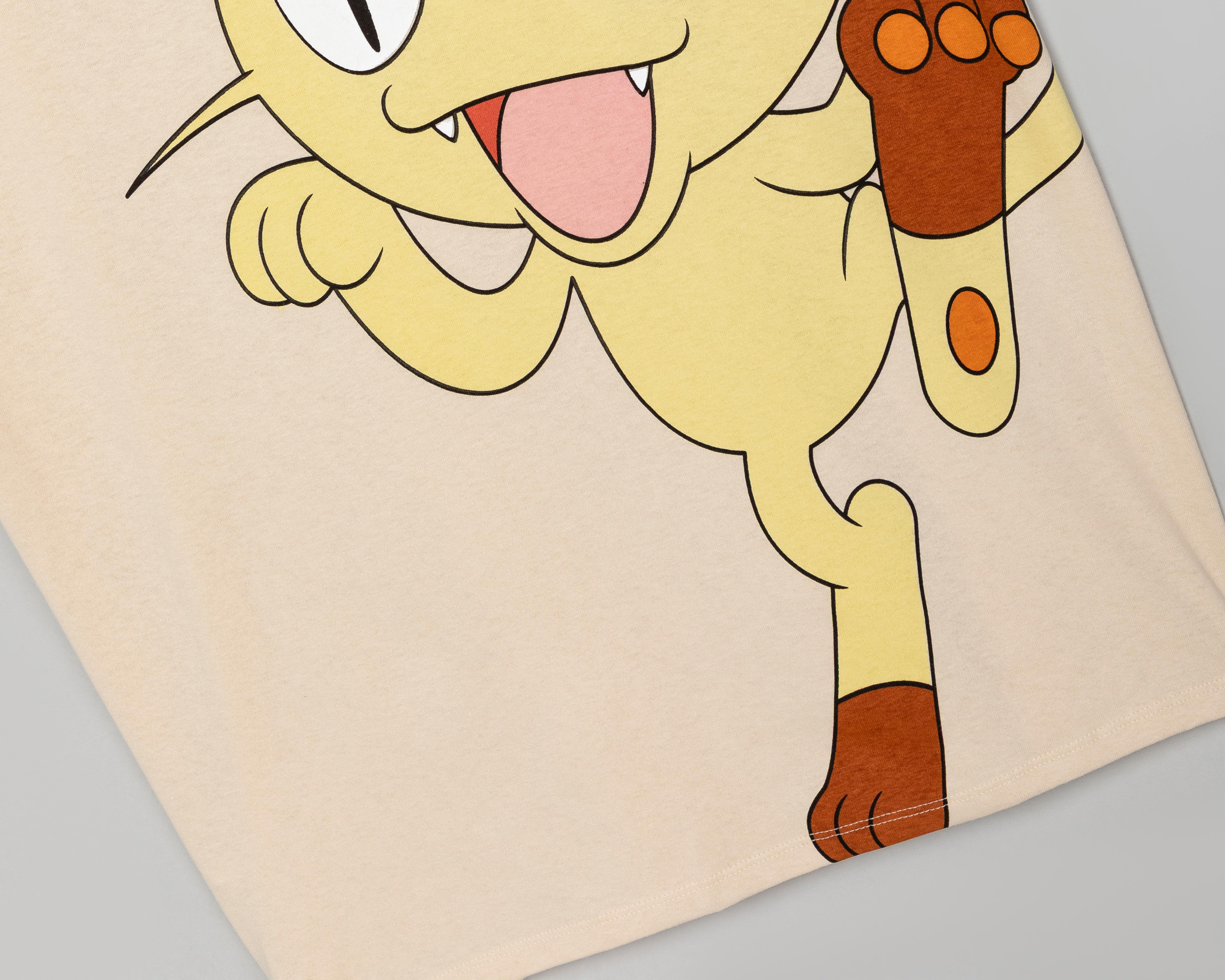 Foto 4 pulgar | Playera de Cuello Redondo Beige Pokémon para Hombre