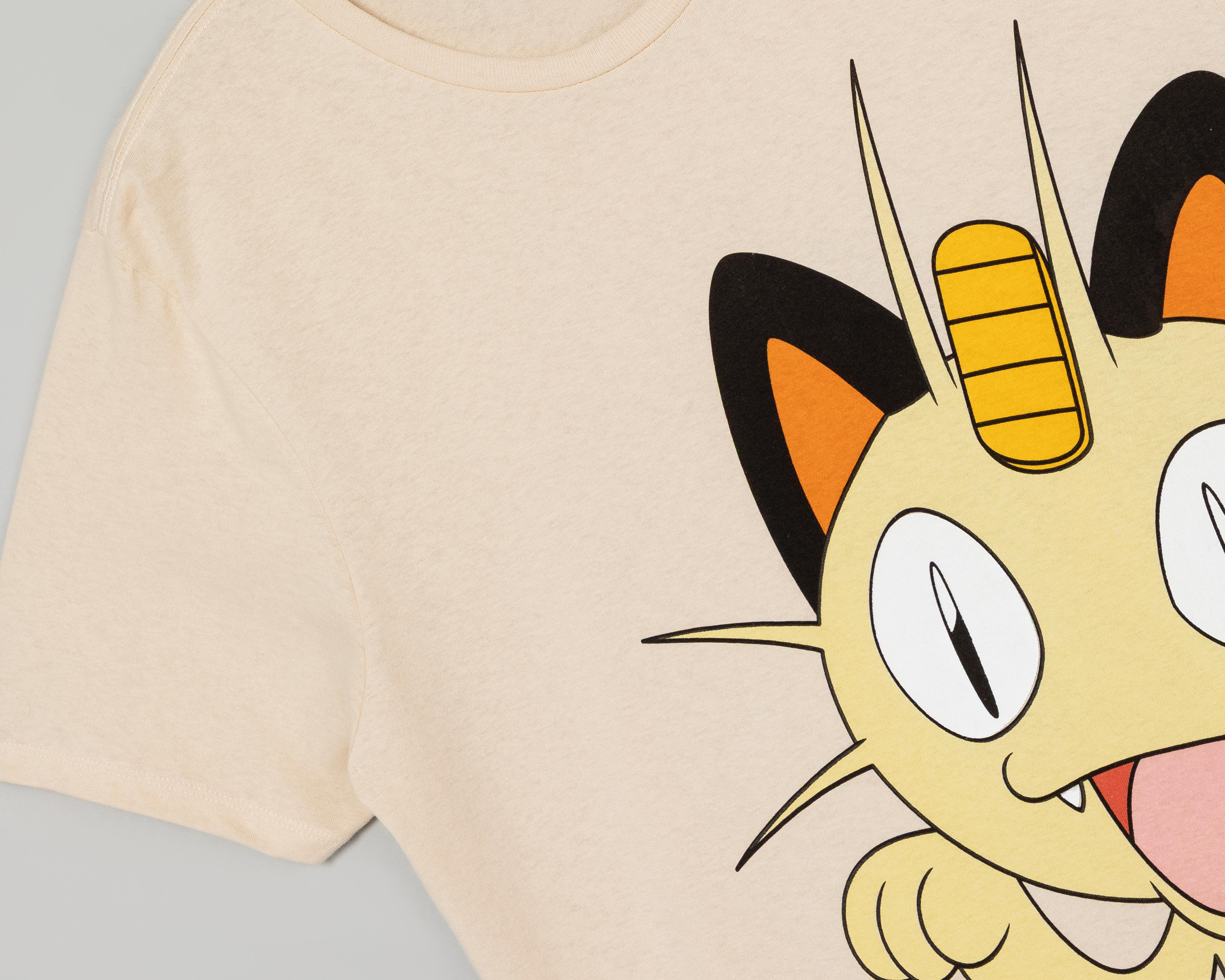 Foto 5 pulgar | Playera de Cuello Redondo Beige Pokémon para Hombre
