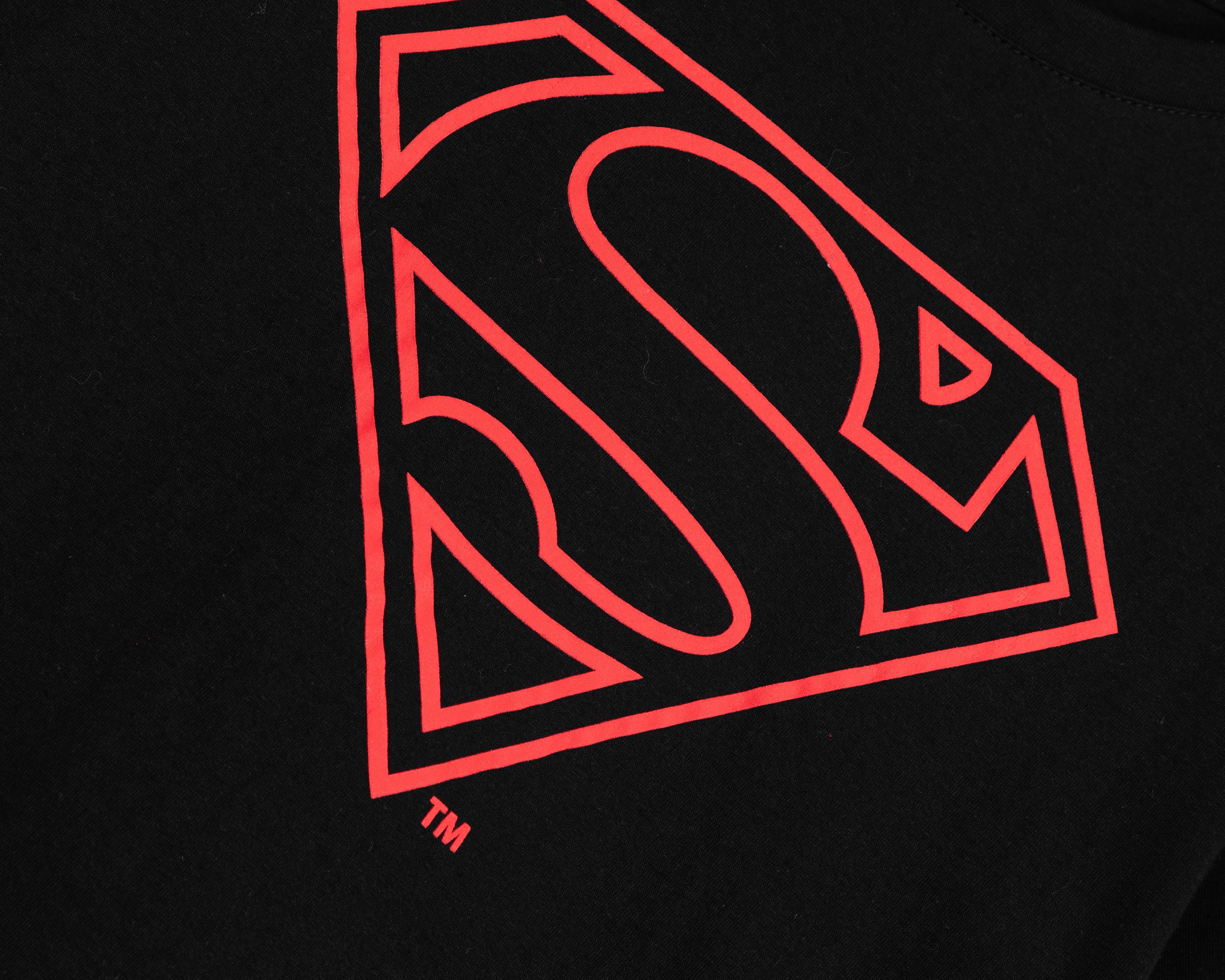 Foto 3 | Playera de Cuello Redondo Negra Superman para Hombre