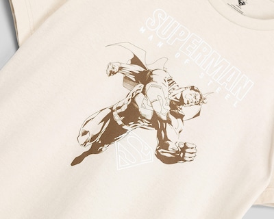 Foto 3 | Playera de Cuello Redondo Beige Superman para Hombre