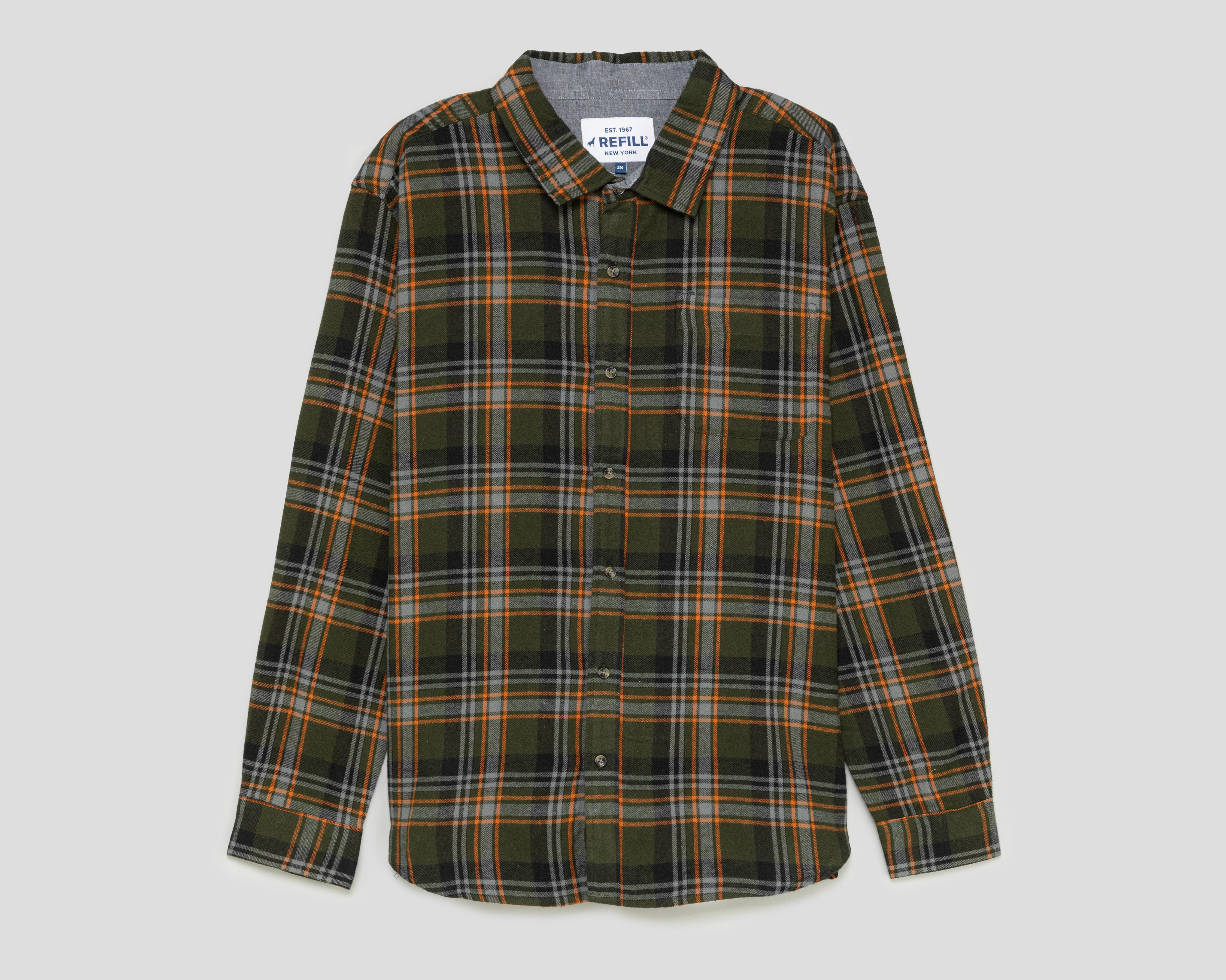 Foto 2 pulgar | Camisa Casual de Algodón Refill Regular Fit a Cuadros para Hombre