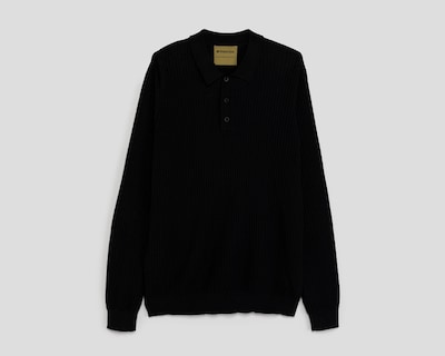 Foto 1 | Playera Polo Porto Sur Manga Larga Negra para Hombre