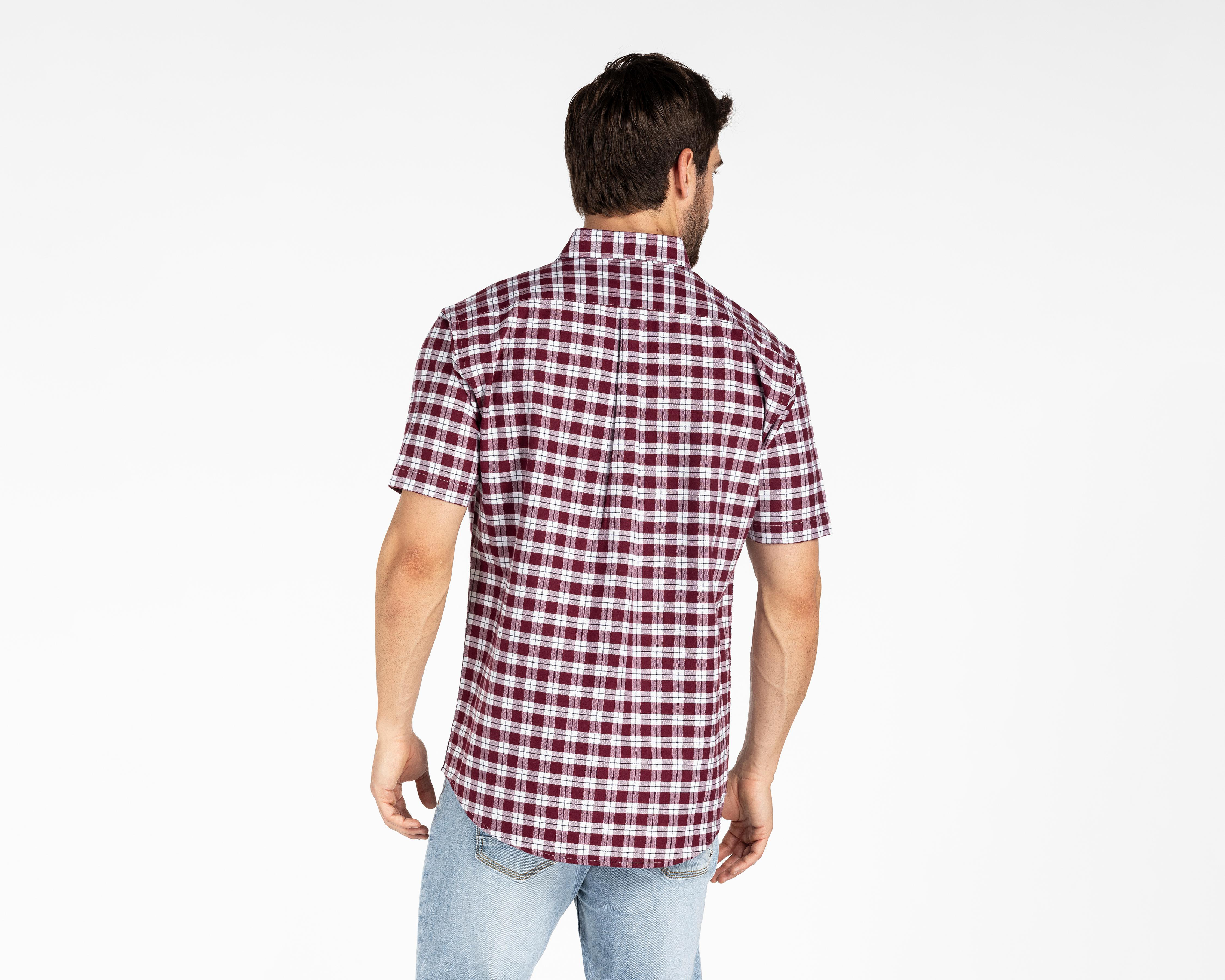 Foto 3 pulgar | Camisa Casual de Algodón Porto Sur Regular a Cuadros para Hombre