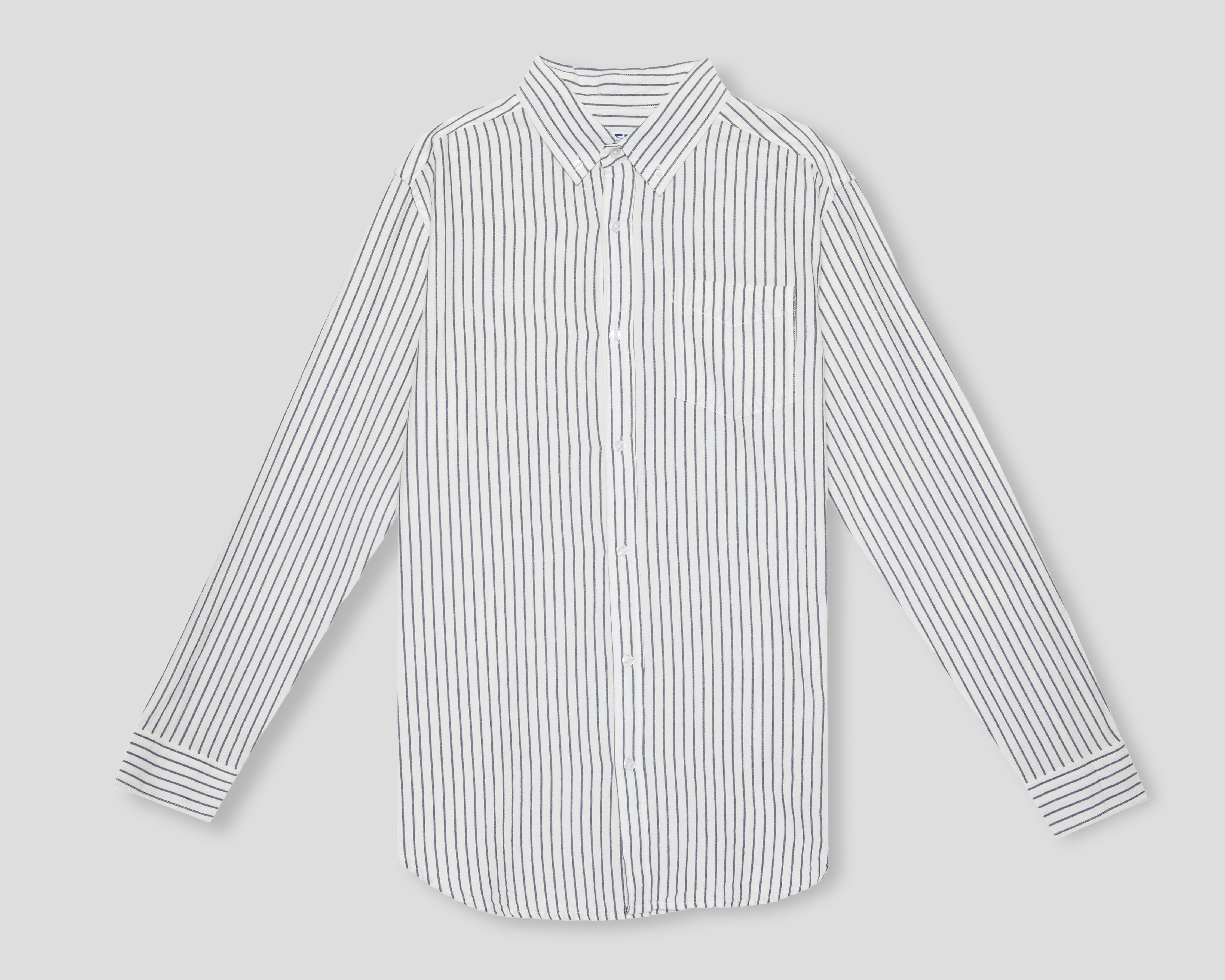Foto 2 pulgar | Camisa Casual de Algodón Refill Regular Fit a Rayas para Hombre