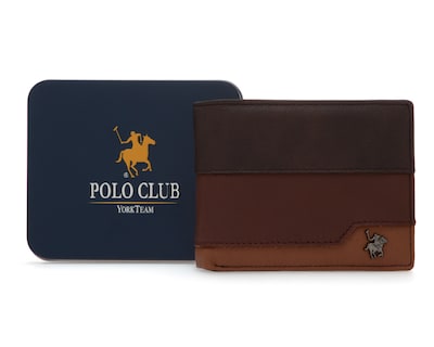 Foto 1 | Cartera de Piel para Hombre York Team Polo Club Café