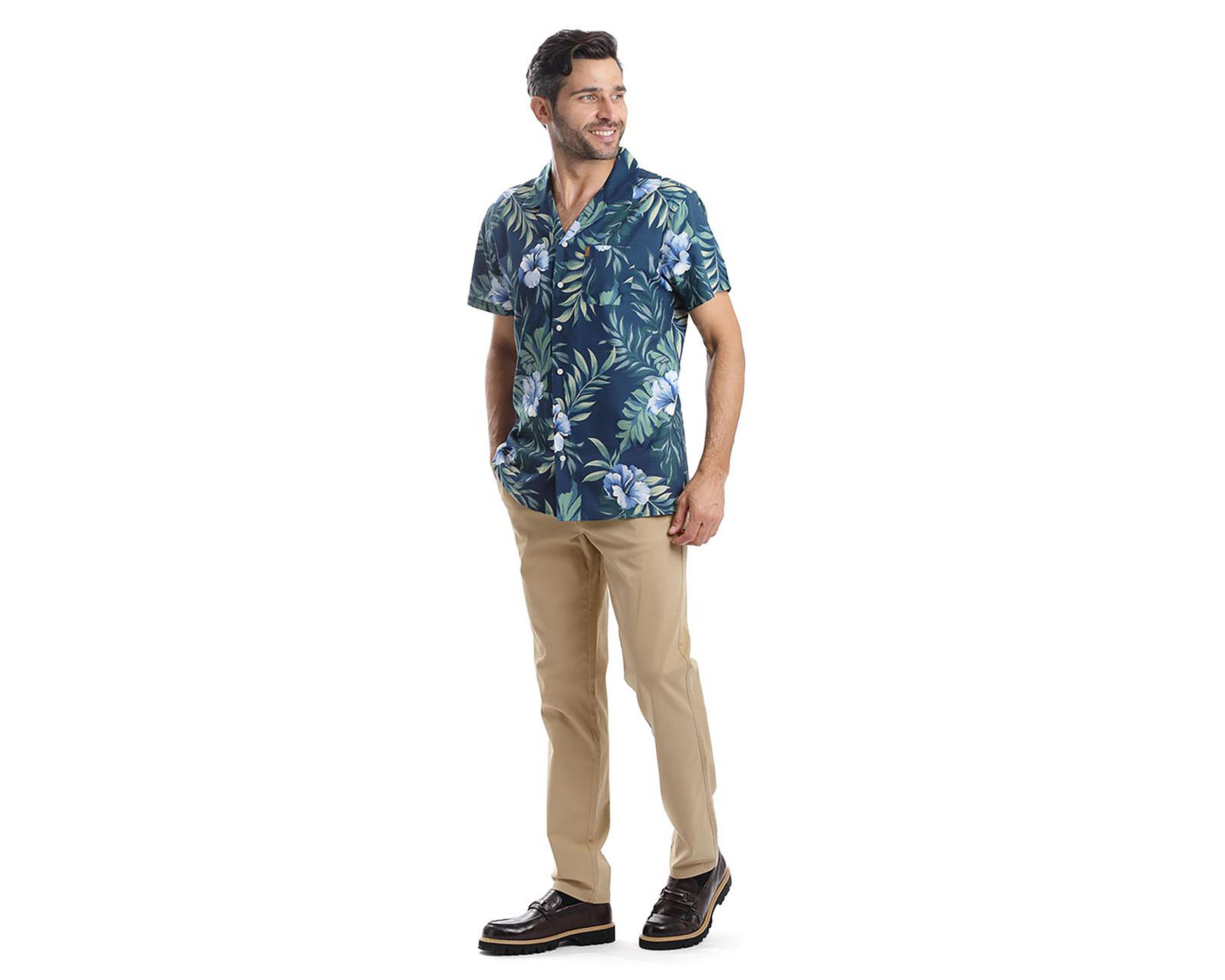Foto 6 pulgar | Camisa Casual Chaps Slim Fit Estampada para Hombre