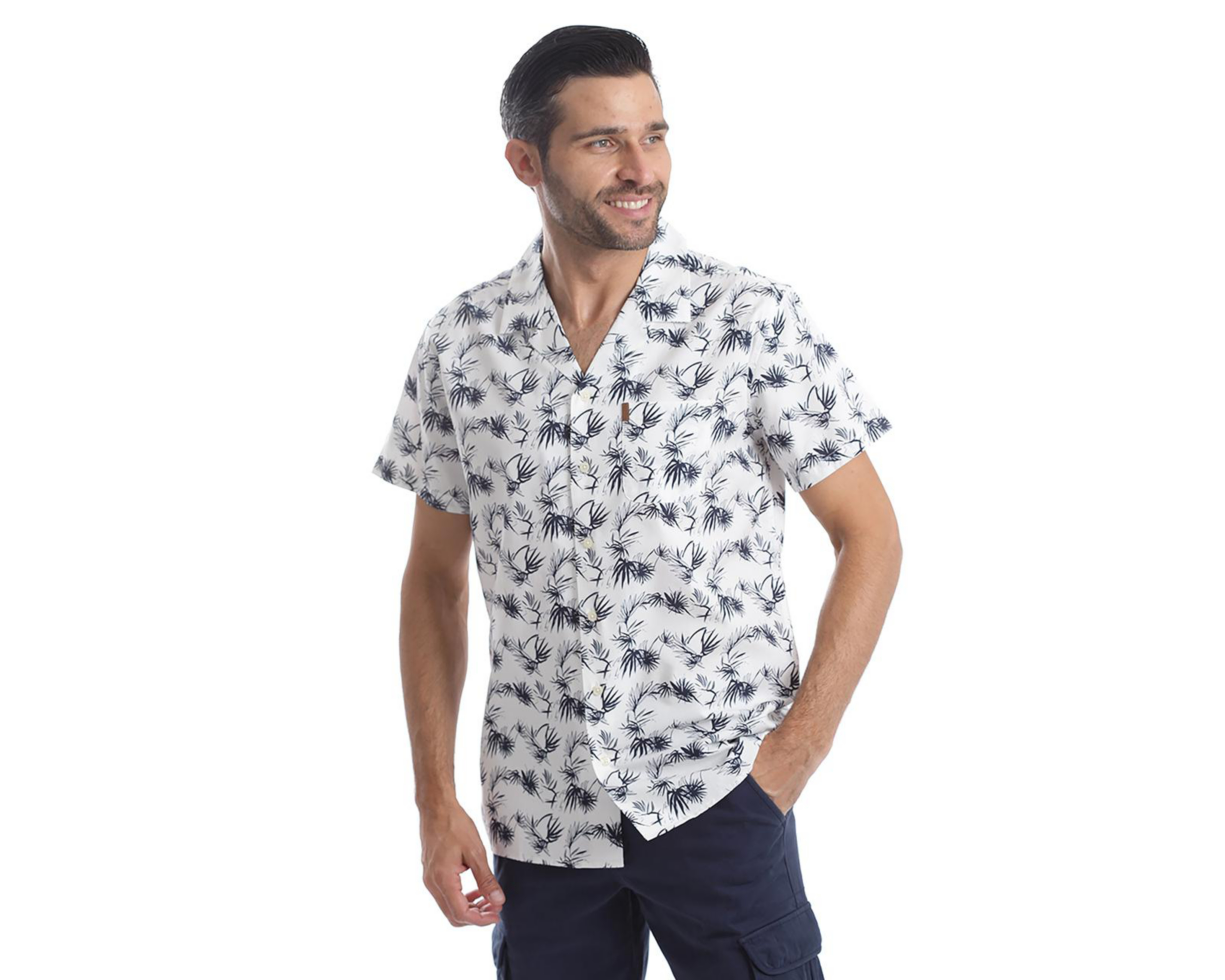 Foto 3 pulgar | Camisa Casual Chaps Slim Fit Full Print para Hombre