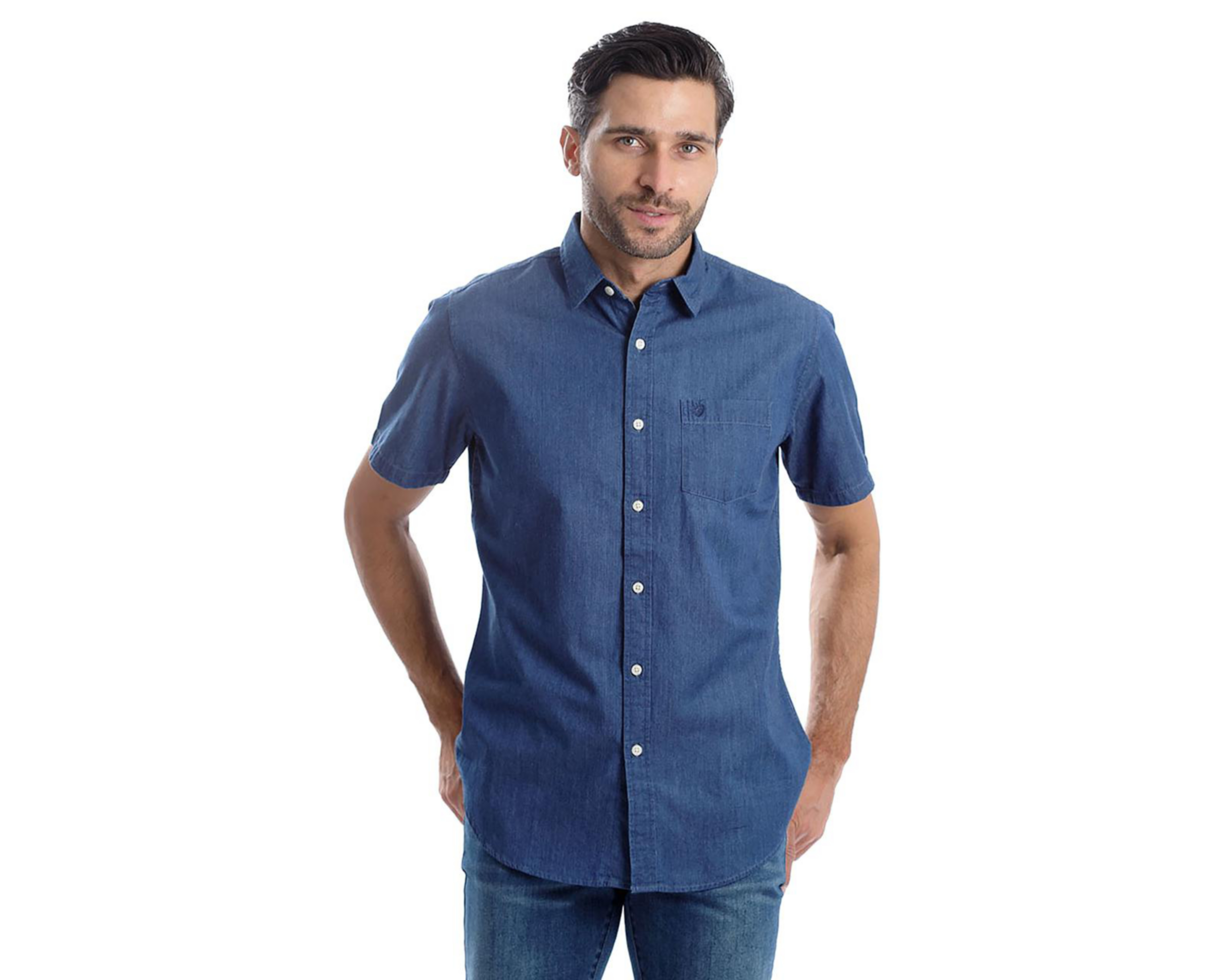 Foto 2 pulgar | Camisa Casual de Algodón Chaps Recto Lisa para Hombre