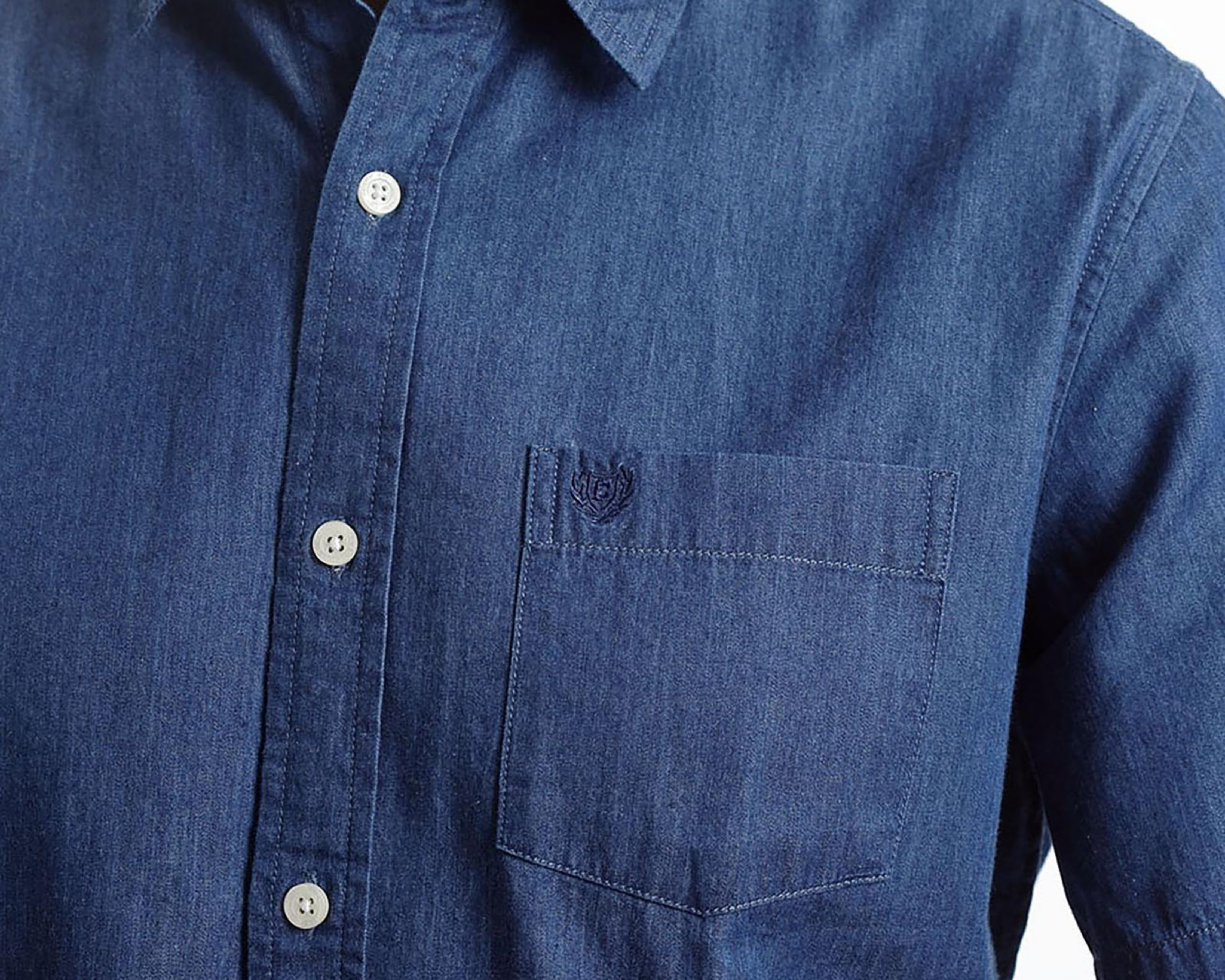 Foto 5 pulgar | Camisa Casual de Algodón Chaps Recto Lisa para Hombre