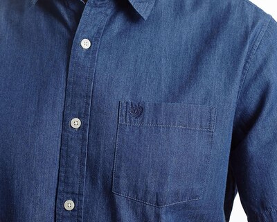 Foto 4 | Camisa Casual de Algodón Chaps Recto Lisa para Hombre